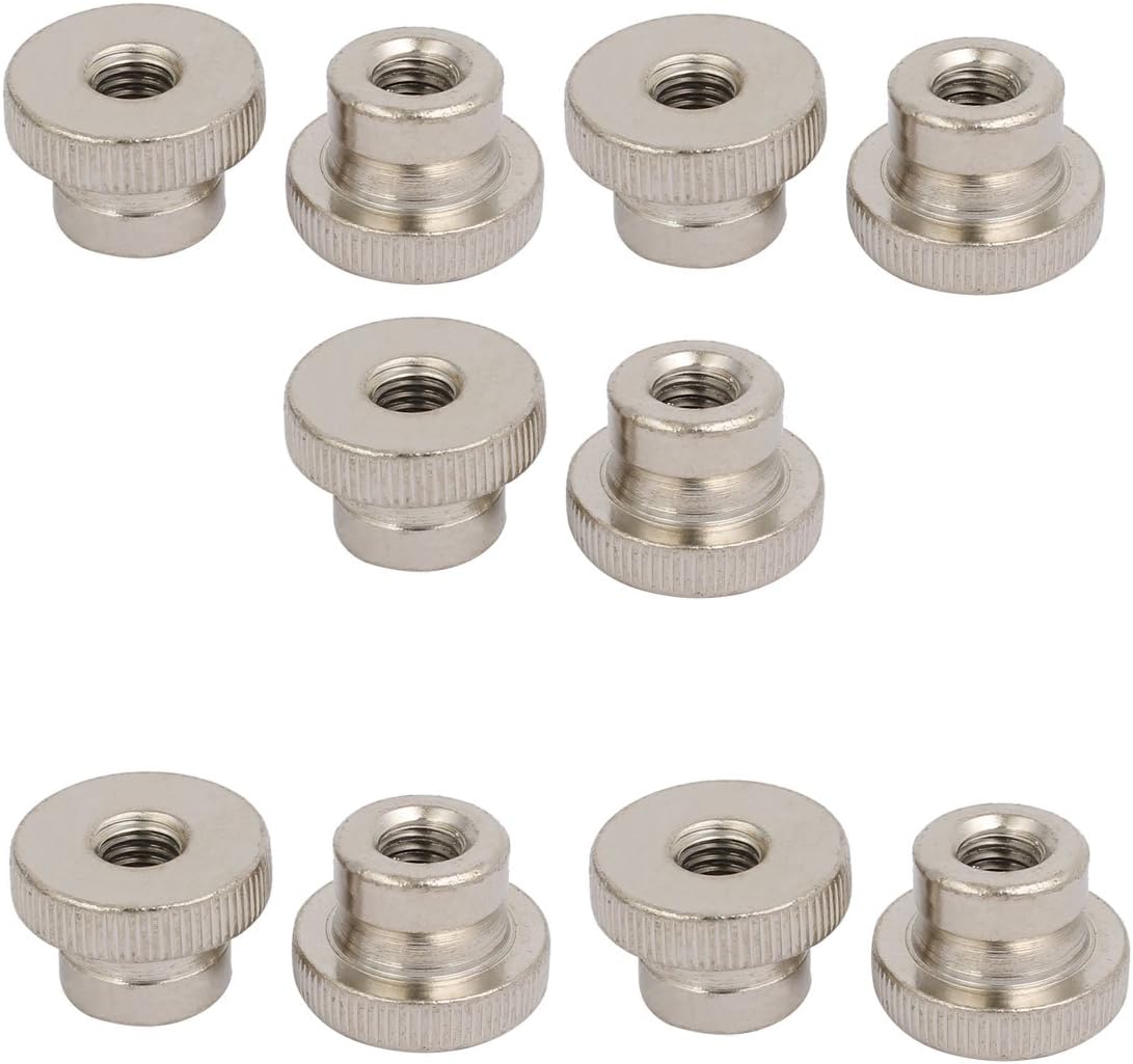 Aexit 10pcs M10 Home Hardware Female Thread Grade 4.8 Carbon Steel Nickel Plated Knurling T-Nuts Model:17as109qo653