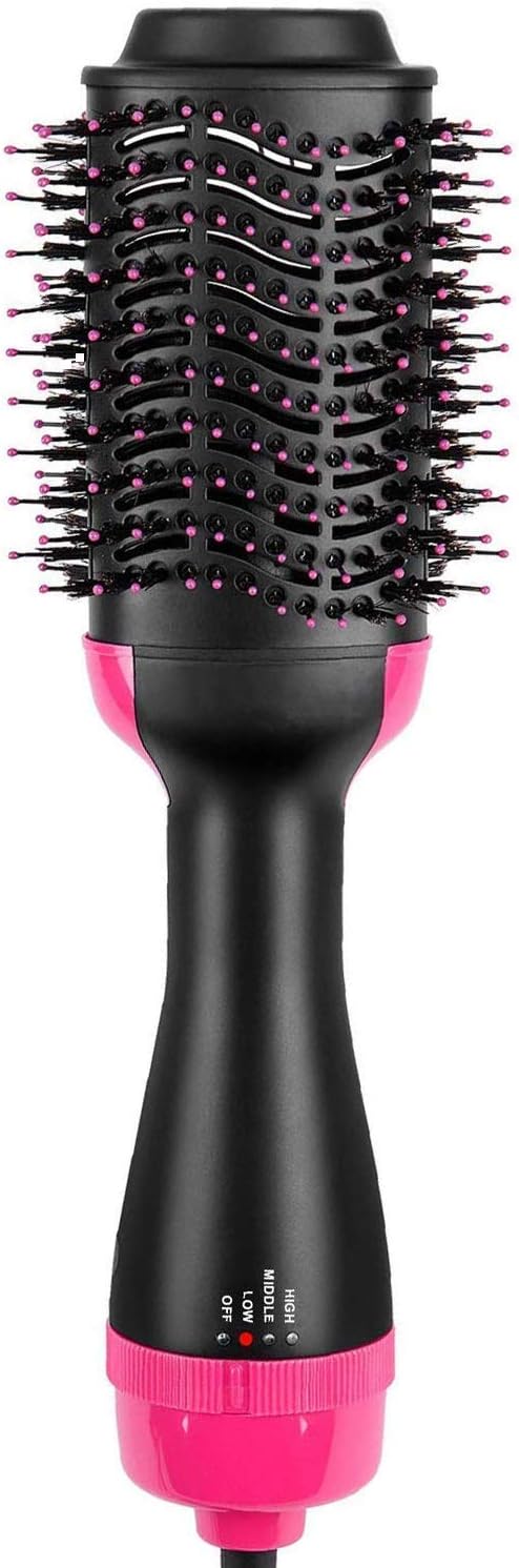 Snow jay One Step Hair Dryer and Volumizer, Hot Air Brush, 3 in1 Styling Brush Styler, Negative Ion Hair Straightener Curler Brush for All Hairstyle, Black