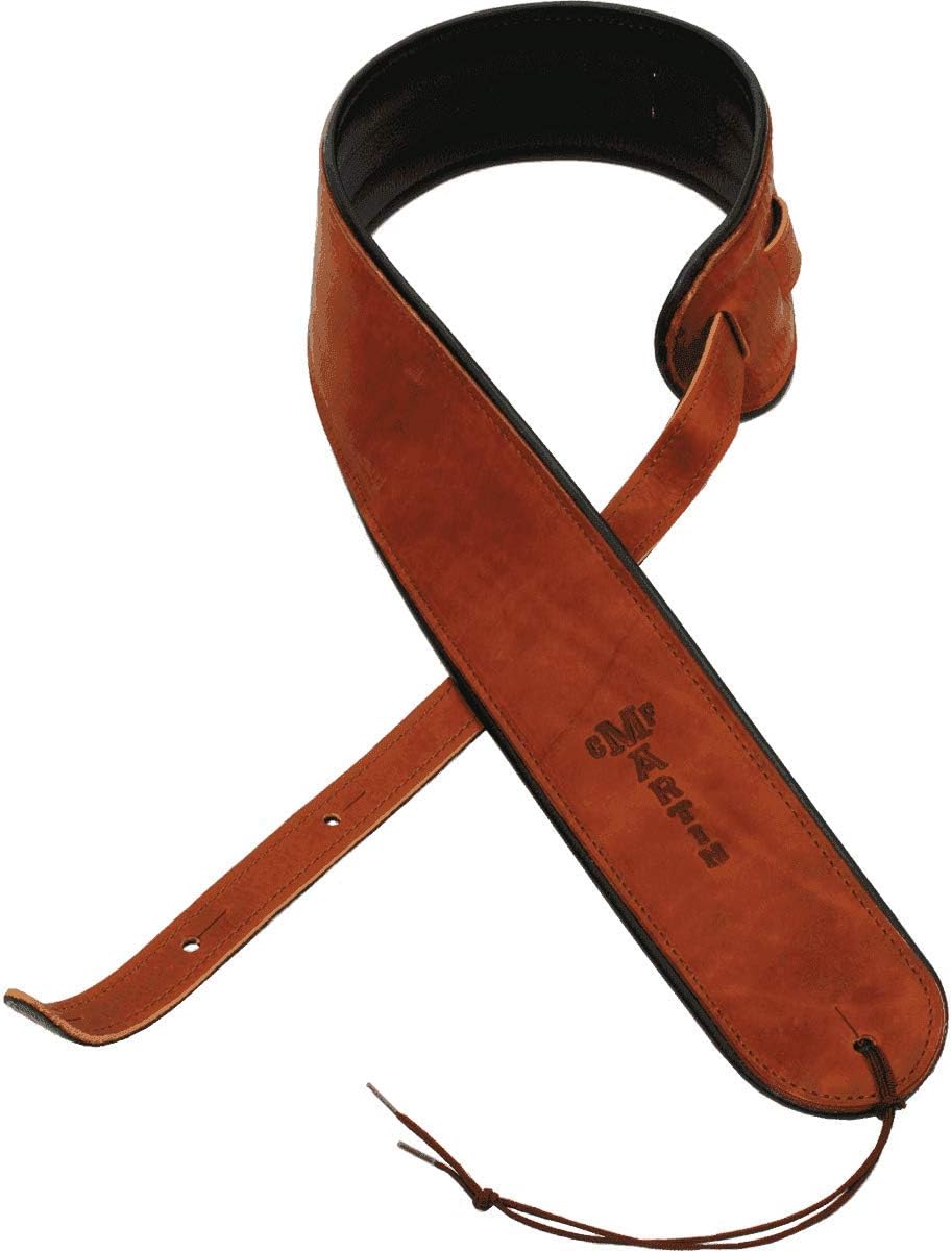 Martin 18A0028 2.5" Premium Rolled Brown Leather Guitar Strap