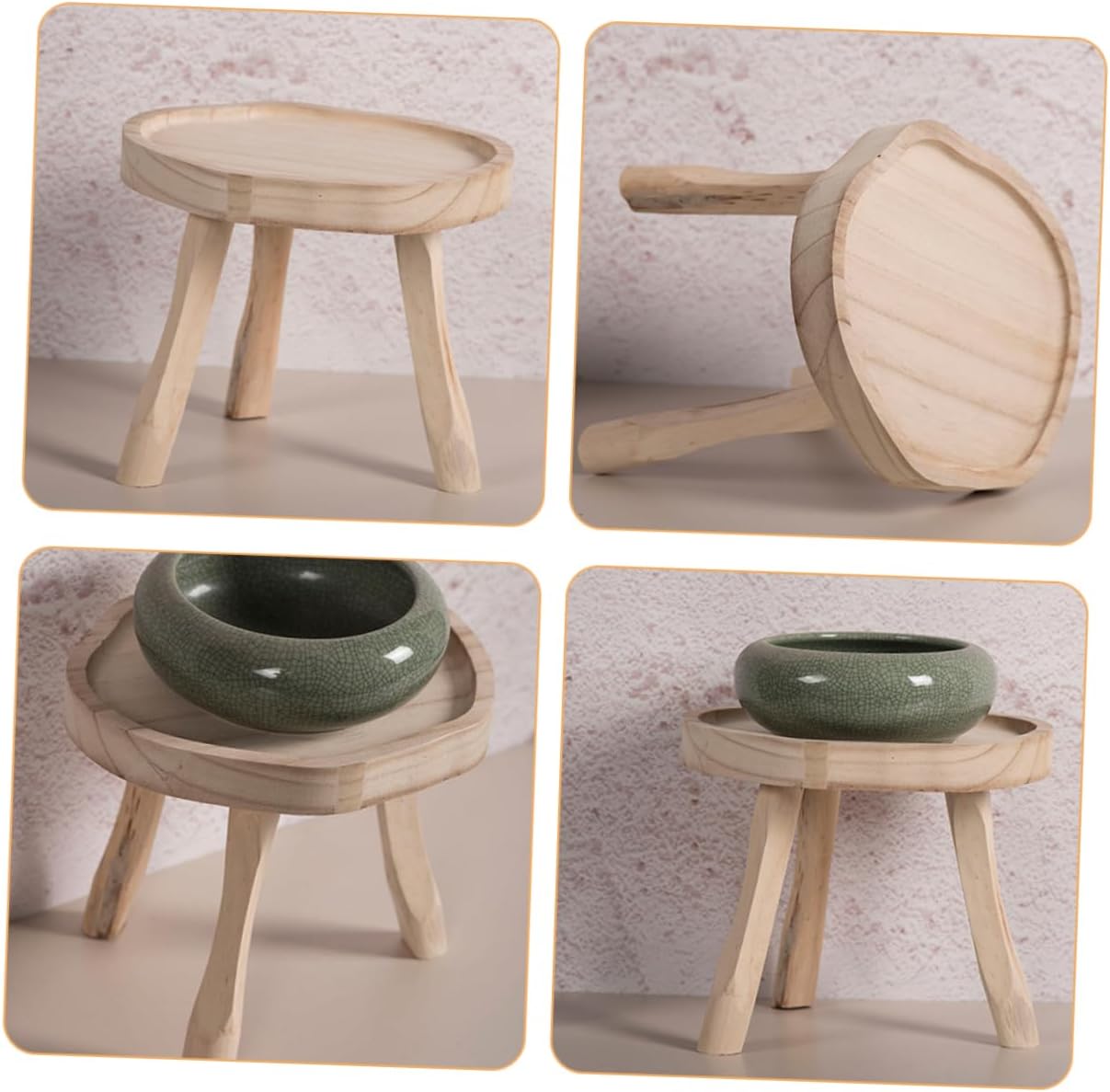 Wooden Plant Stand for Indoor Use Rustic Flower Pot Holder Stable Plant Riser for Home Decor Antique-style Wooden Display Stand and Aquatic Tanks
