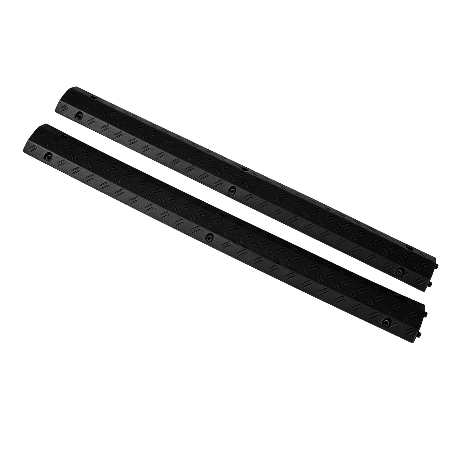 Zunate Rampa Entrelazada Modular de Seguridad Antideslizante, Protector de Cable Resistente, Paquete de 2 Cubiertas de Cable de Goma Negra para Piso, Protección de Alambre de 39,37 Pulgadas para