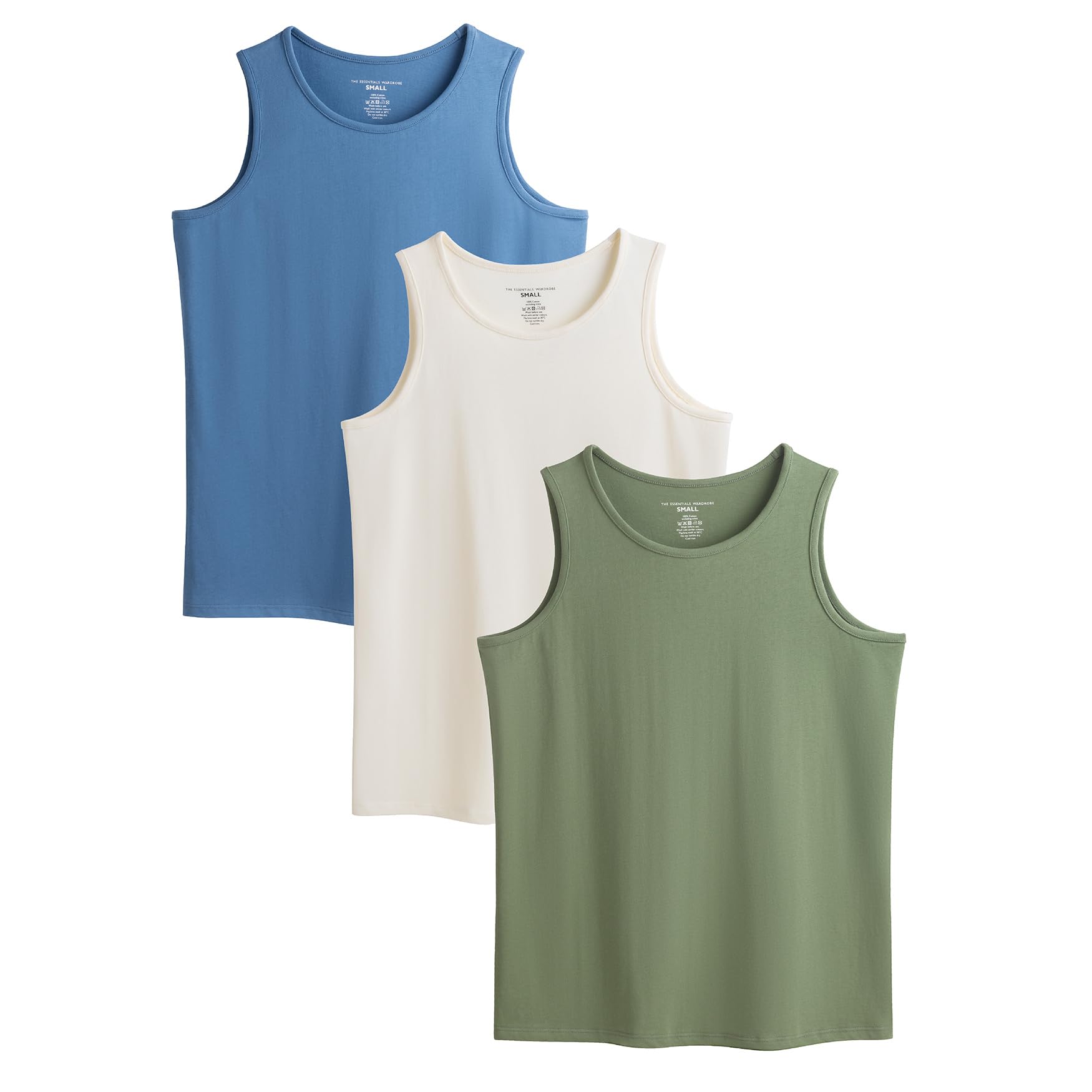 The Essentials Wardrobe Ladies TEW 3 Pack Vest - Khaki - Mid - Small