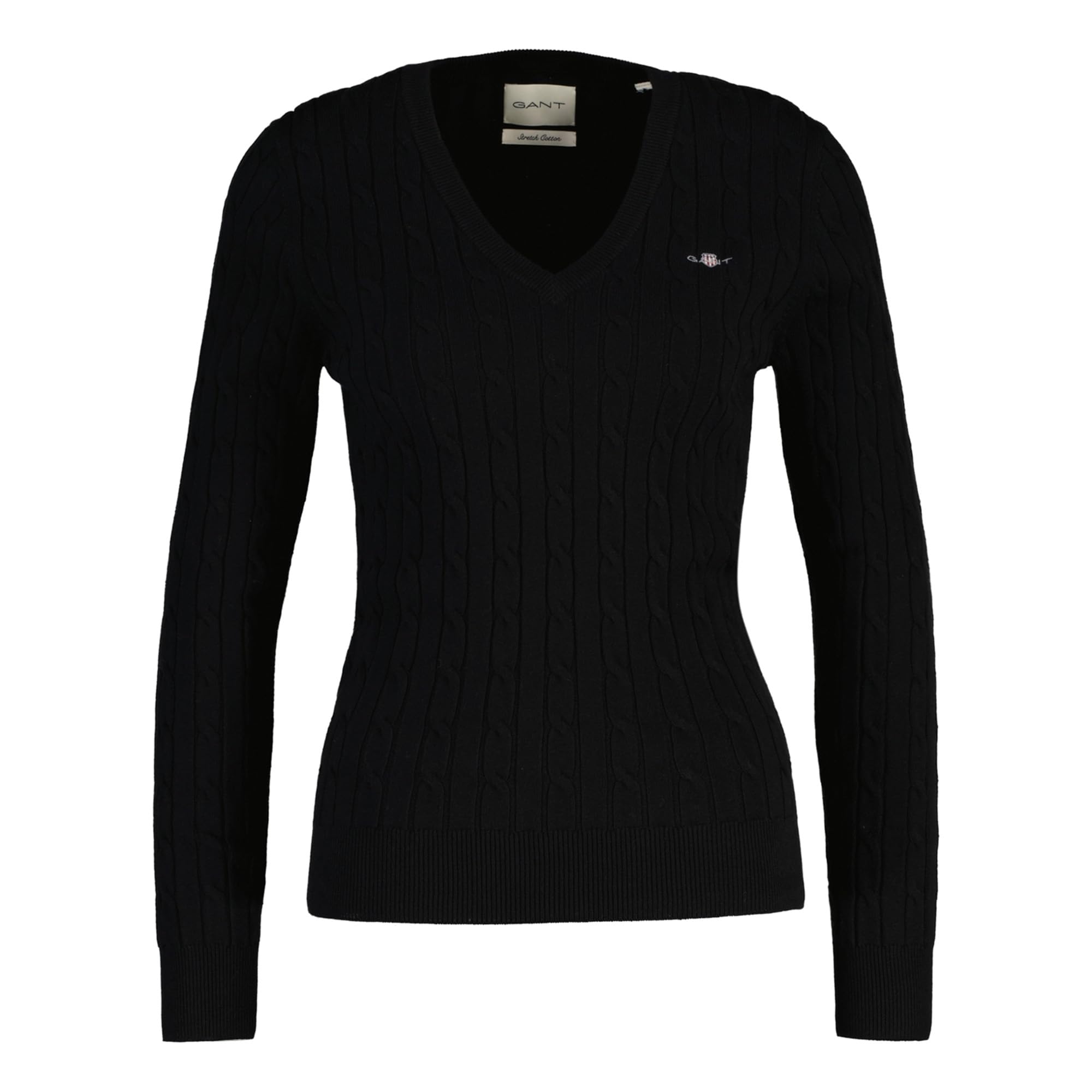GANT Stretch Cotton Cable V-Neck