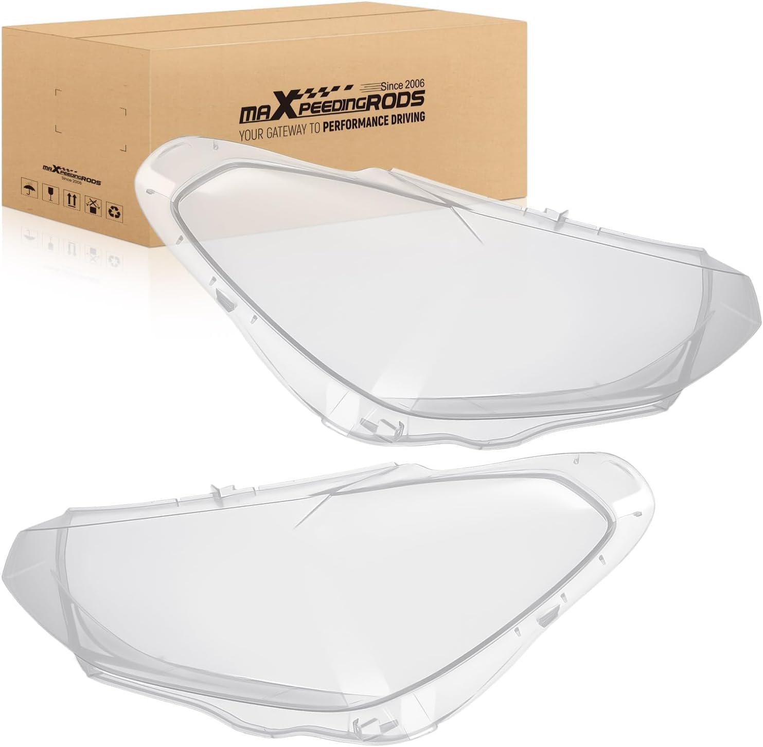 maXpeedingrods 2PCS Pair Headlight Lens Cover for BMW X3 X4 G01 G02 2018-2021, 63117466131, 63117466132, Left & Right Side