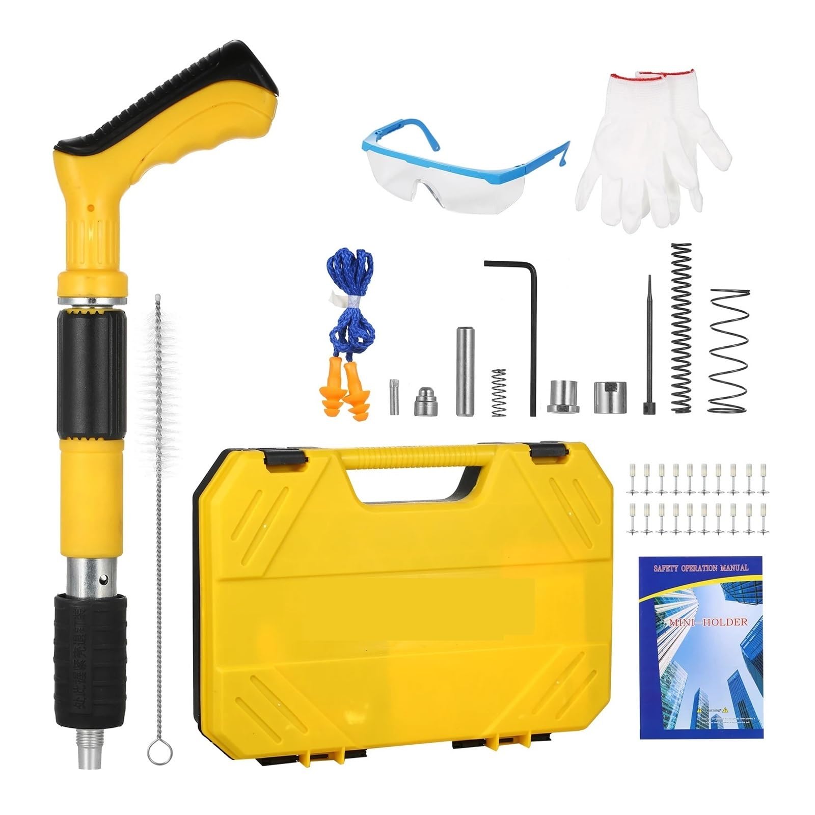Ręczny Pistolet Do Gwoździ Stalowych Mini Nitownica Wysokociśnieniowy Siła Regulowana Za Pomocą 20 Domu DIY Silna Penetracja(With nails)