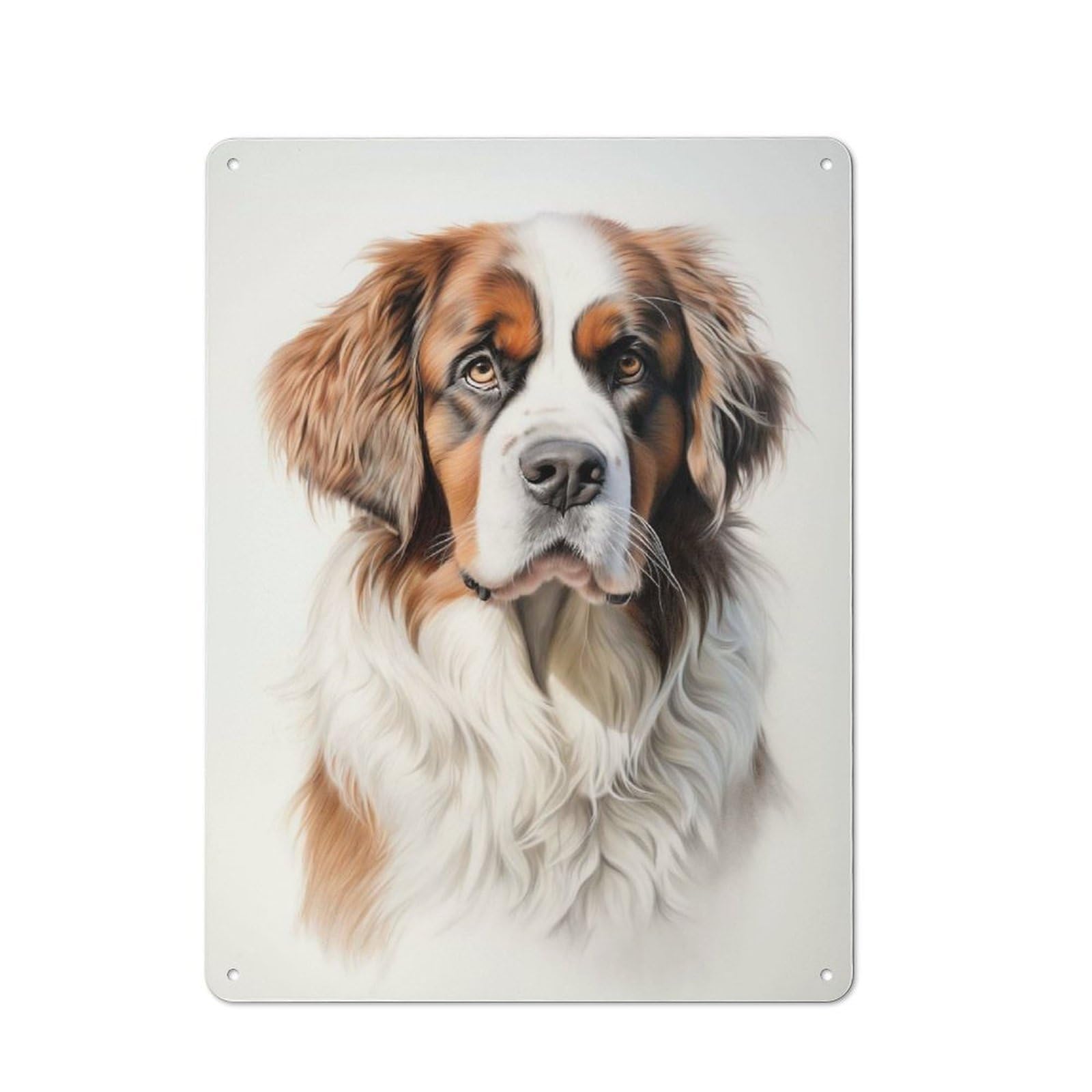 St Bernard Dog Printed Tin Plaque, Clean Printed Wall Decor for Breakfast Nook, Kitchen Wall And Home Cafe, 40x30cm