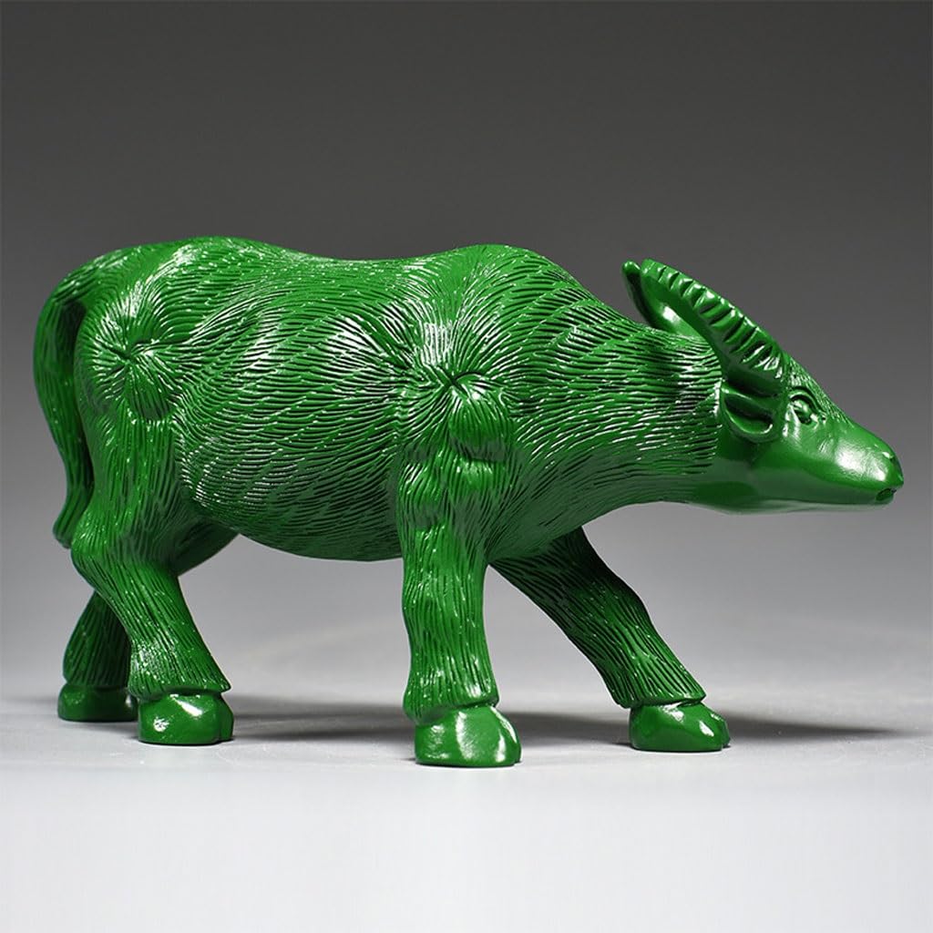 Dekoracja biurowa, rzeźbiona w drewnie, krowa, ornament, lite drewno, buffalo, rzemiosło, zwierzę, dekoracja salonu, dekoracja stołu (7,87 cala)