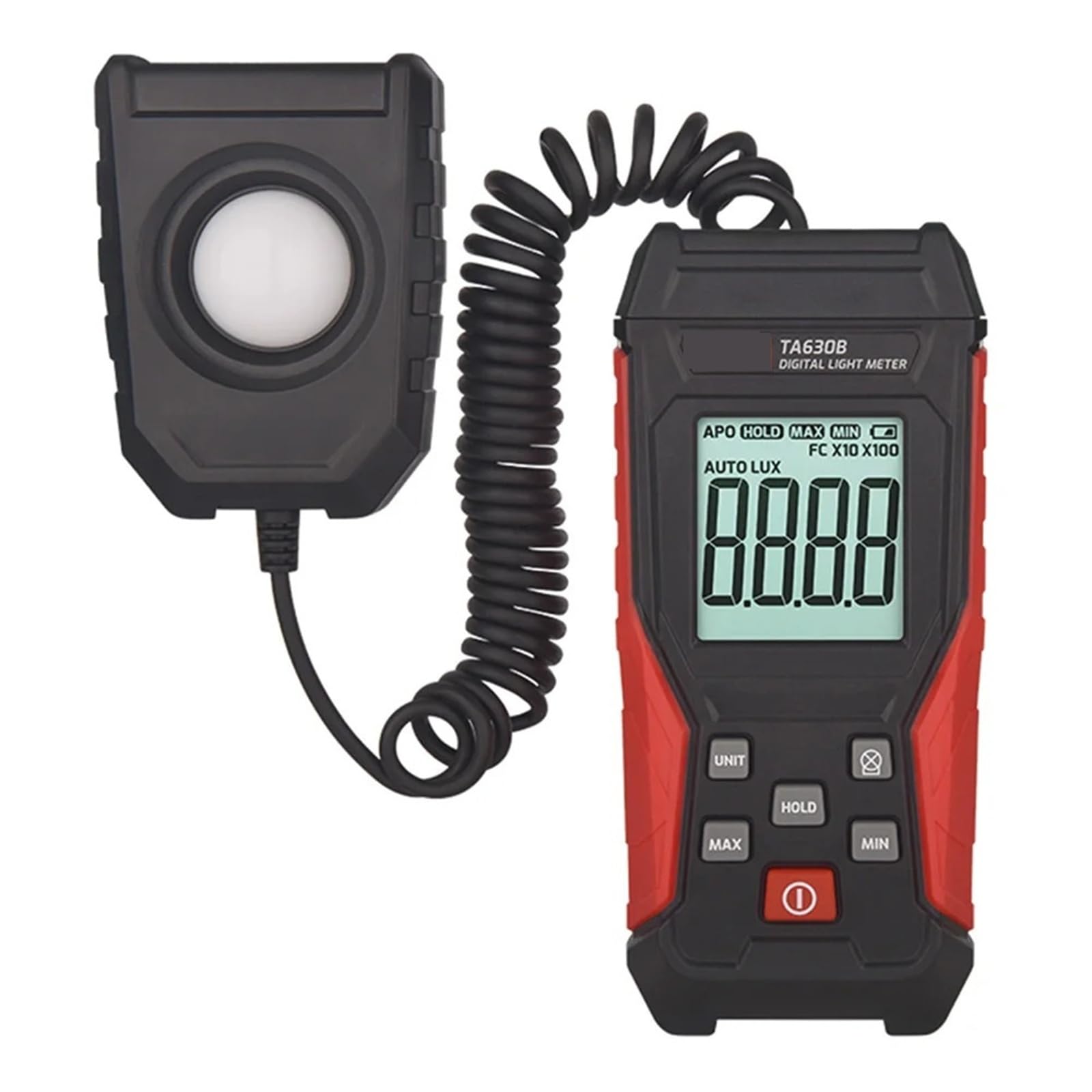Medidor de luz, Medidor de luz Digital, medidor iluminancia Lux, Registro LCD 0~200.000, Rango medición, Sensor Flexible, probador