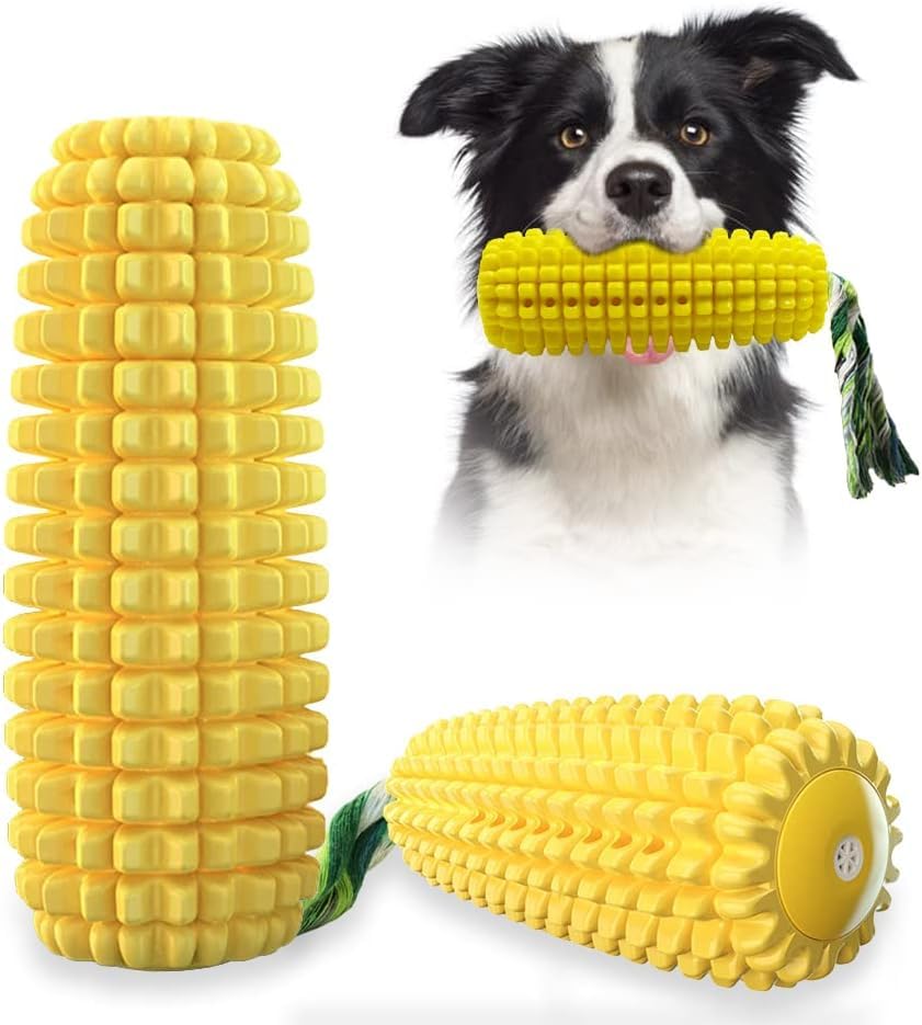 RvPaws Corn Shape Dog Chew Toy, Natural Rubber Dog Teething Toy, Dog Toy for Entertainment and Dental Benefits, for All Breed Dogs and Puppies (Yellow) (B0CVX1GYB7) Amazon Price History, Amazon Price Tracker