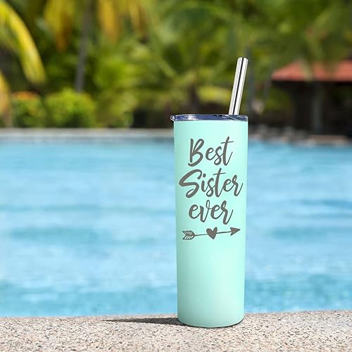 Miniatura 77 de Regalos de cumpleaños para hermanas, regalos para la mejor hermana del hermano, vaso delgado de 20 onzas, regalo para cuñada, hermanastra, regalos