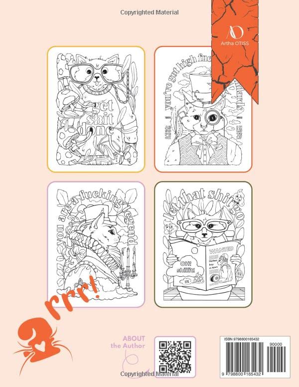 Vista 2 de Motivational Swearing CATS stress relief, relaxation and motivation coloring book for adults