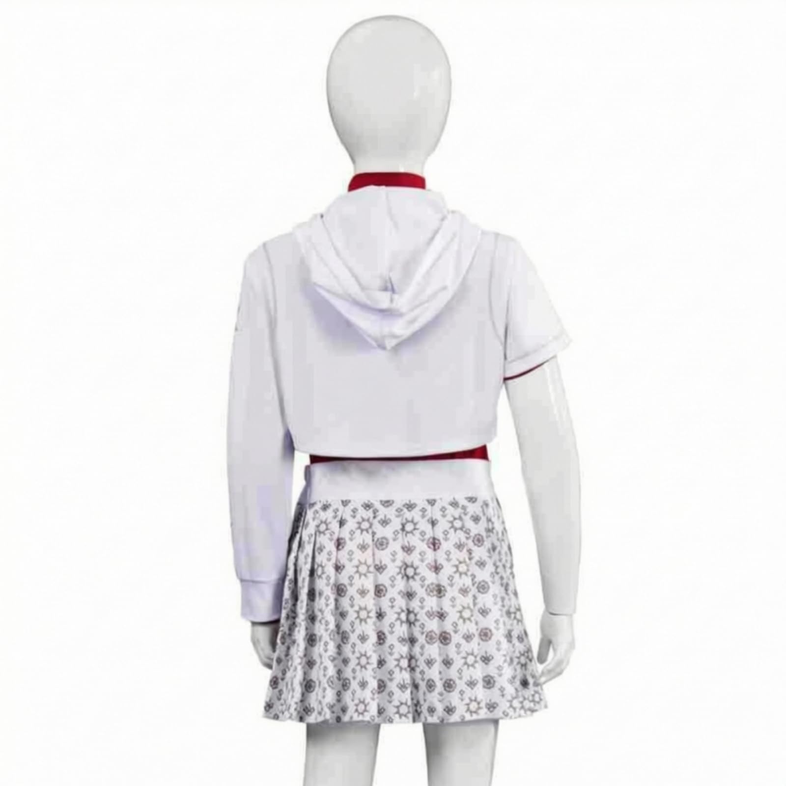 3 Pezzi Costume da Costume a Tema Gonna Collo Alto Vestito da Cosplay Morbido Gonna a Pieghe per Cosplayer, Feste in Maschera, Halloween