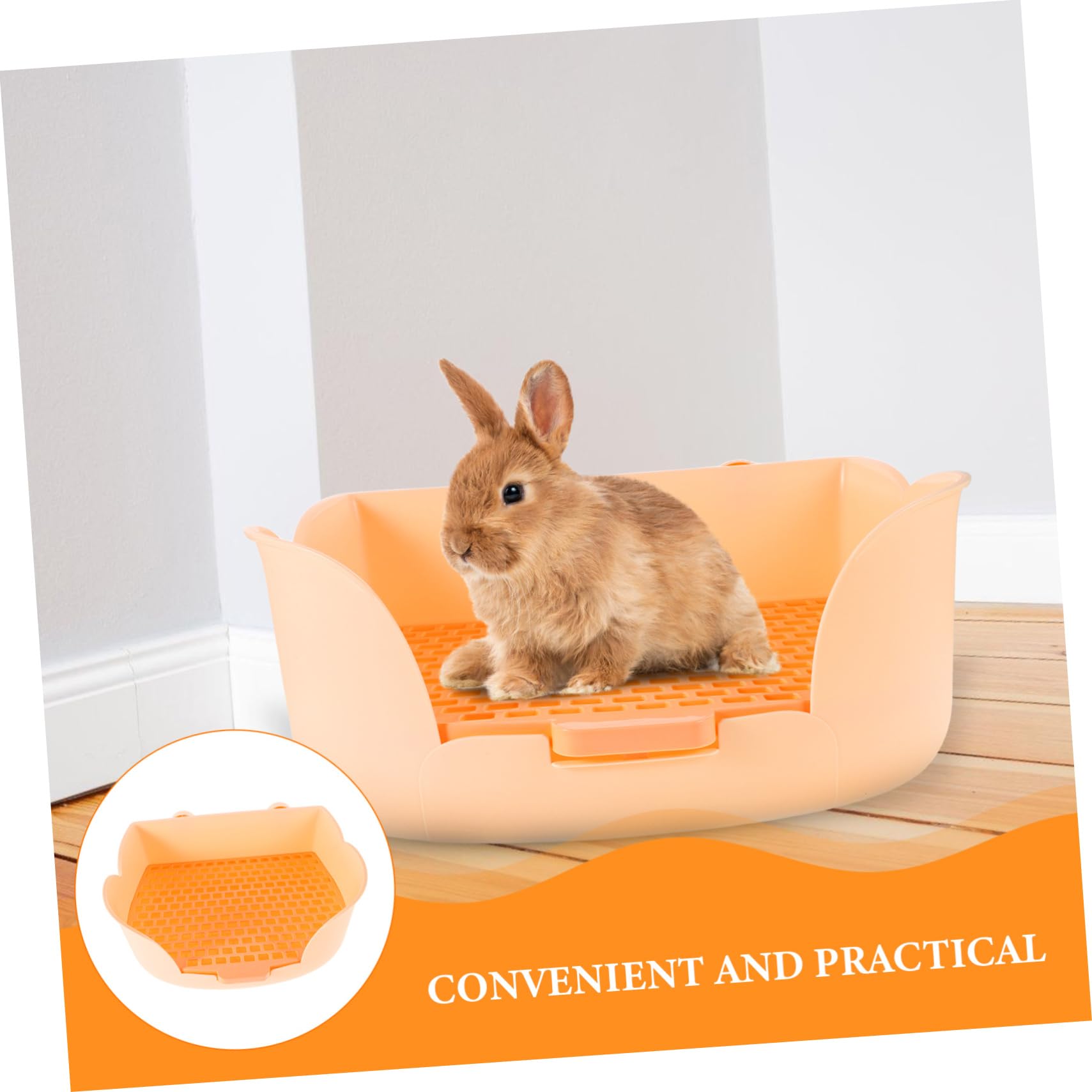 Yardwe Lettiera per Conigli Piccoli Supporto per Conigli Mangiatoia per Animali Domestici Toilette per Coniglietti Facile da Pulire Separazione Efficiente dei Rifiuti Adatto Diverse Gabbi