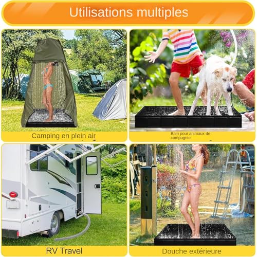 Bac de douche camping pliable et portable pour solarium et tente