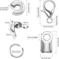 Vista 4 de El juego de 880 piezas de accesorios para fabricación de joyas incluye 80 cierres de langosta, 200 cubiertas de nudo de cuentas, 200 cubiertas