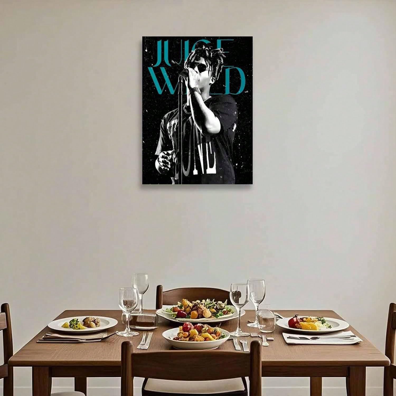 LYBCEOUG Decorazione da parete per appassionati di Hip Hop, stampa su tela di un rapper, ritratto di un artista rap, decorazione per la casa (70x90 cm/con cornice)
