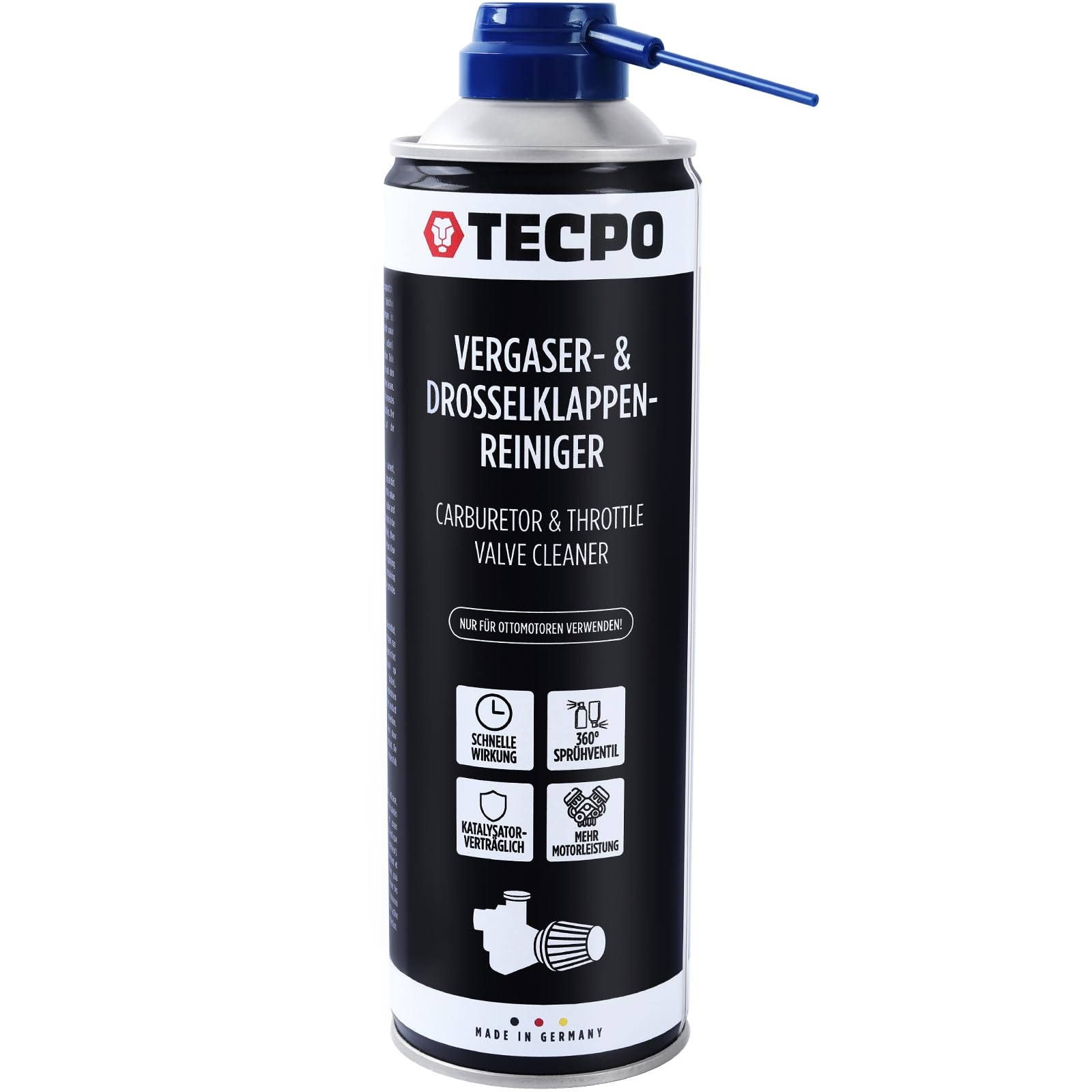 TECPO Limpiador de carburadores y válvulas de mariposa, 30 x 500 ml, disolvente AGR, limpiador de válvulas de carburador, inyectores, limpiador de boquillas, limpiador de aspiración