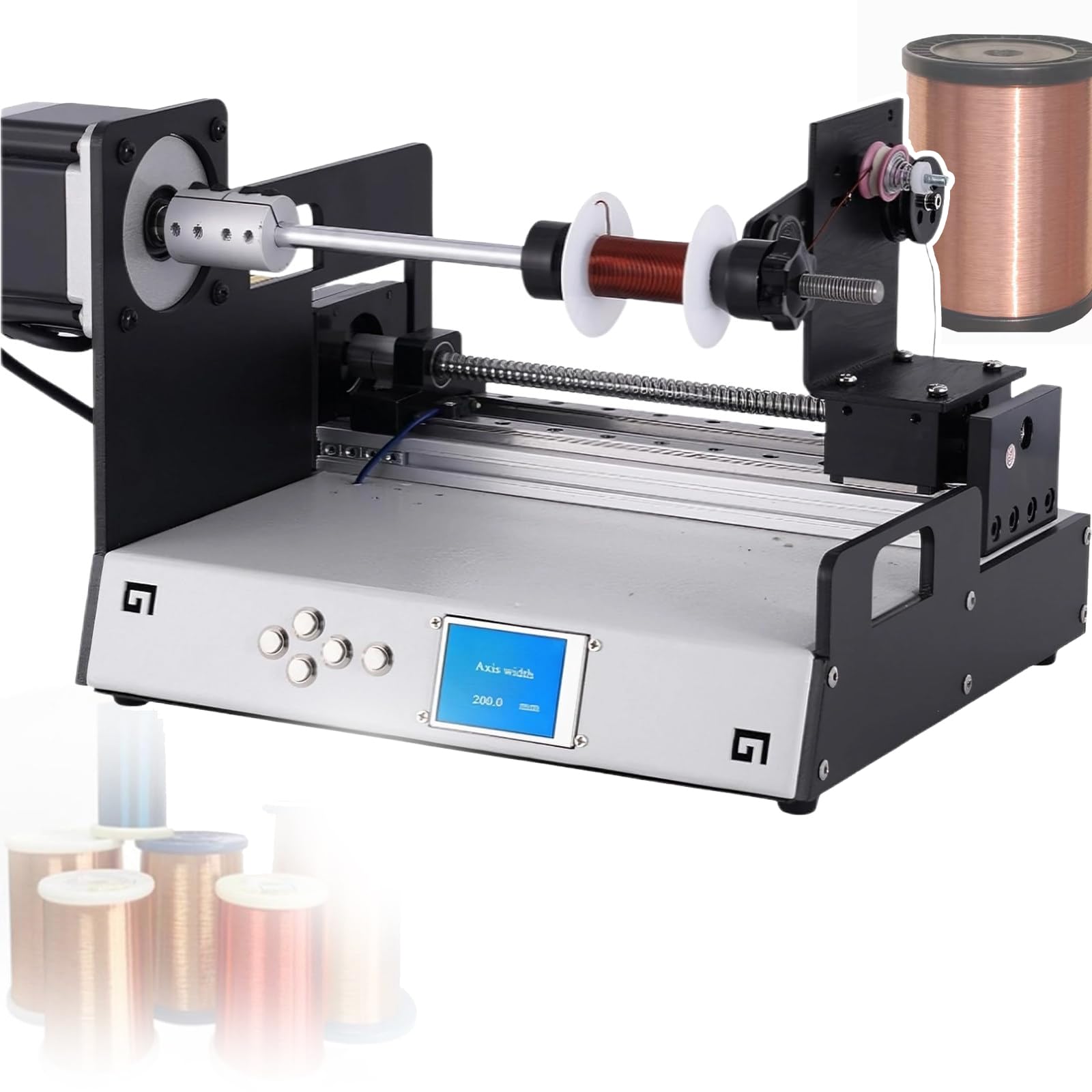 Llozoo Multi-Purpose Automatic Coil Winding Machine, Cnc Winding Machine, 0.01Mm Precision, 120-900 Rpm Adjustable Speed(2-15 Laps/S), For Coils, Fishing Lines, And Silk Threads,A