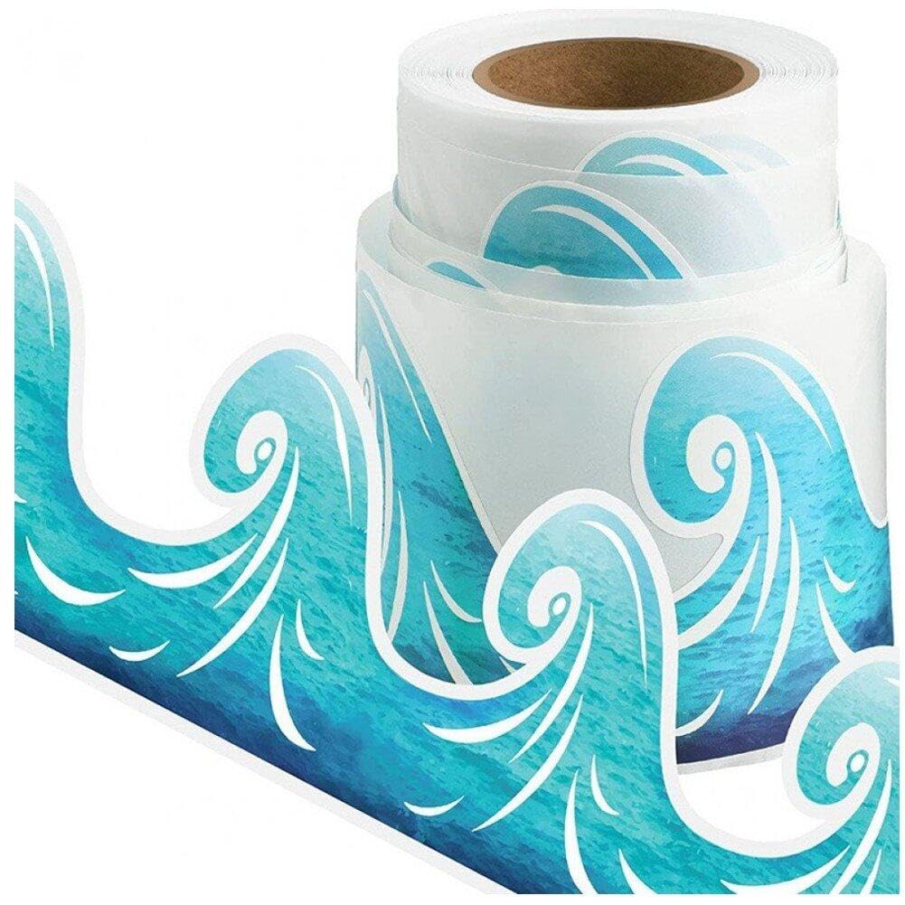 Lpitoy As Shown 15M Bulletin Board Borders Ocean Waves Border Trim For Bulletin Board Self Adhesive Border Trims For Classroom Blackboard Decor