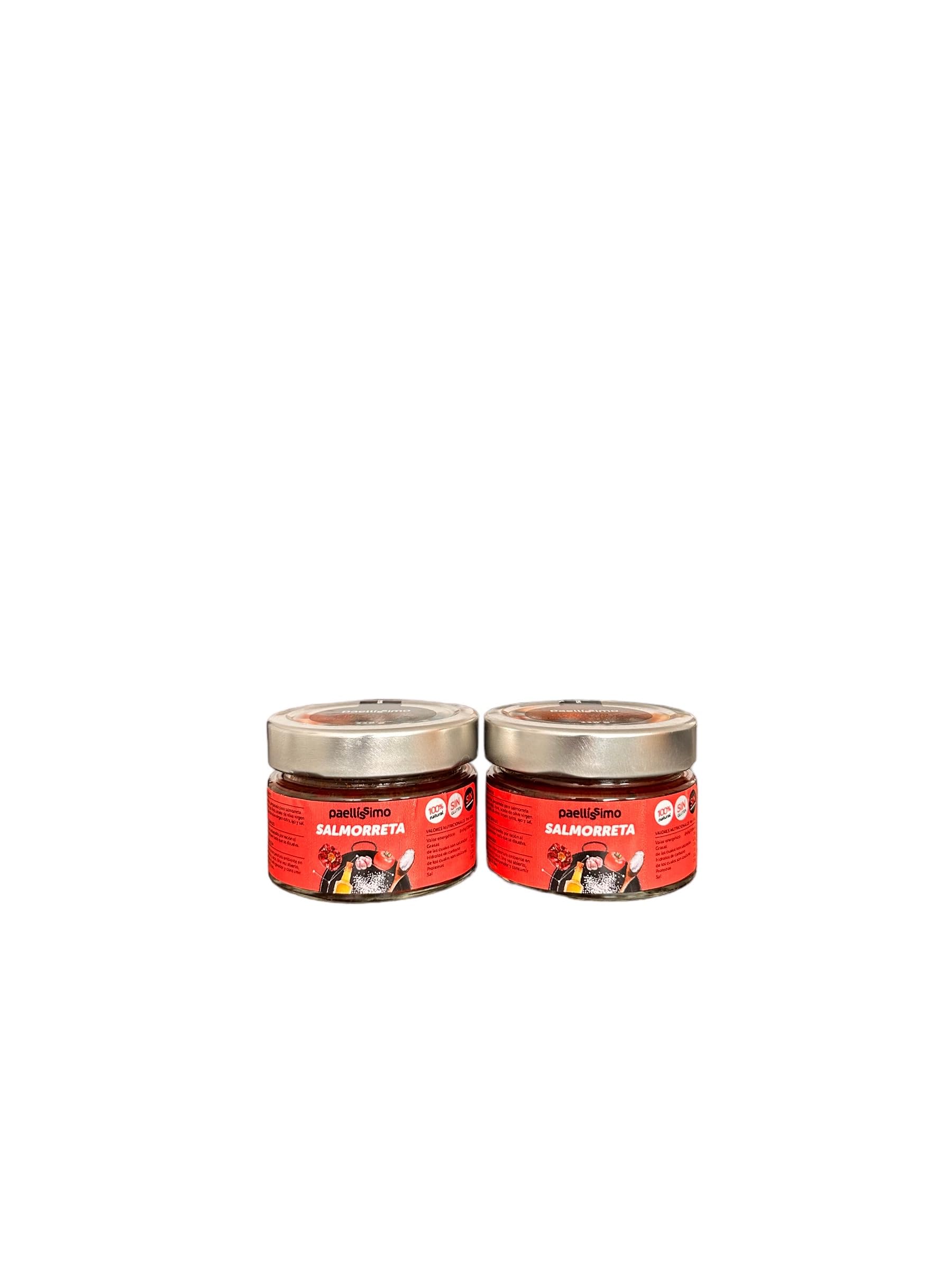 Paellissimo - Salmorret do Paella, Alicantina, Sos Solmorret, Sofrito do wzmocnienia smaku paelli, ryżu, makaronu i gulaszu - 2 słoiki po 110gr (22 porcje na słoik)