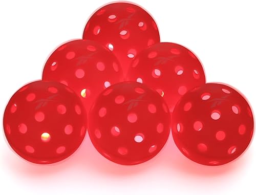 Miniatura 8 de Reebok - Juego de pickleball LED, de alto rebote, bolas de pickleball para exteriores con precisión, patrón de 40 agujeros, perfecto para jugar por