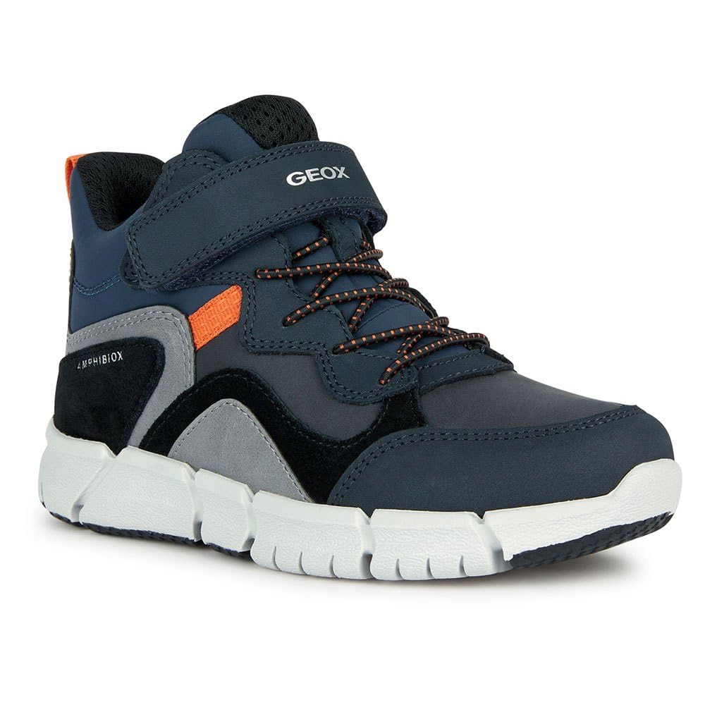 Geox Boys J Flexyper Boy B ABX Ankle Boot, Navy Orange, 11.5 UK