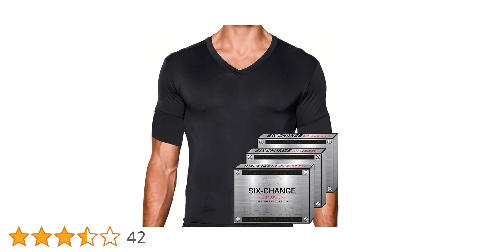 SIX-CHANGE シックスチェンジ　加圧シャツ　M 3枚セット　ブラック Amazon | 【正規販売】SIX-CHANGE（シックスチェンジ