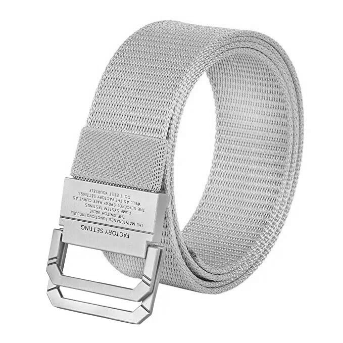 FAZON Double Ring Nylon Woven Fabric Belt for Men & Women Free Size/Adjustable up to waist 44,