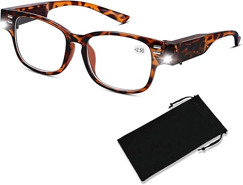 Miniatura 1 de Gafas de lectura con luz brillante LED para lectores con lupa, lentes de lectura con bloqueo de luz azul, lentes de aumento LED, lentes de lectura