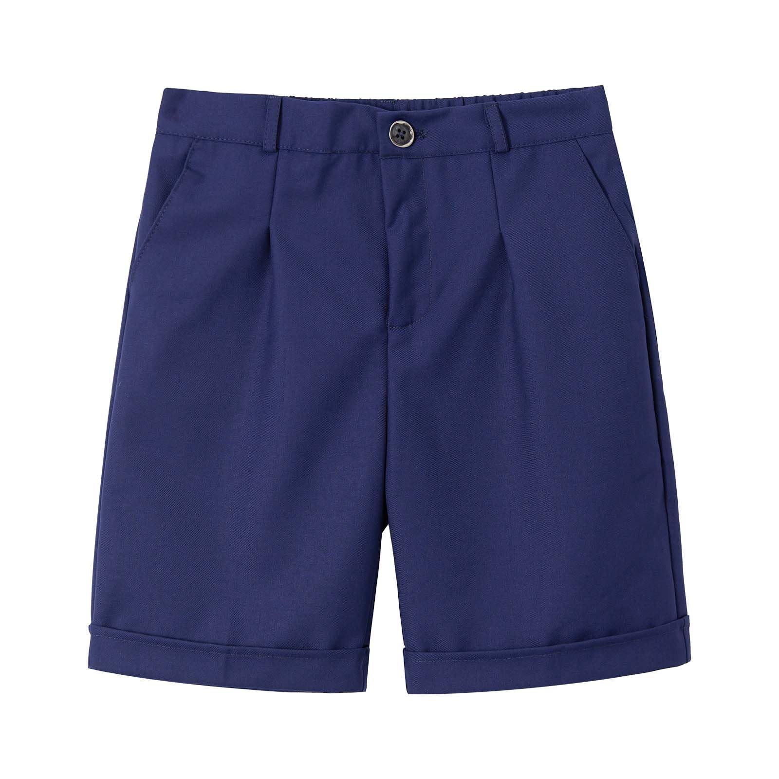 LOLANTA Short Scolaire Garçon, Shorts Habillée Enfant, Pantalon Été Formel, Short Uniforme à Taille Réglable 2-13 Ans