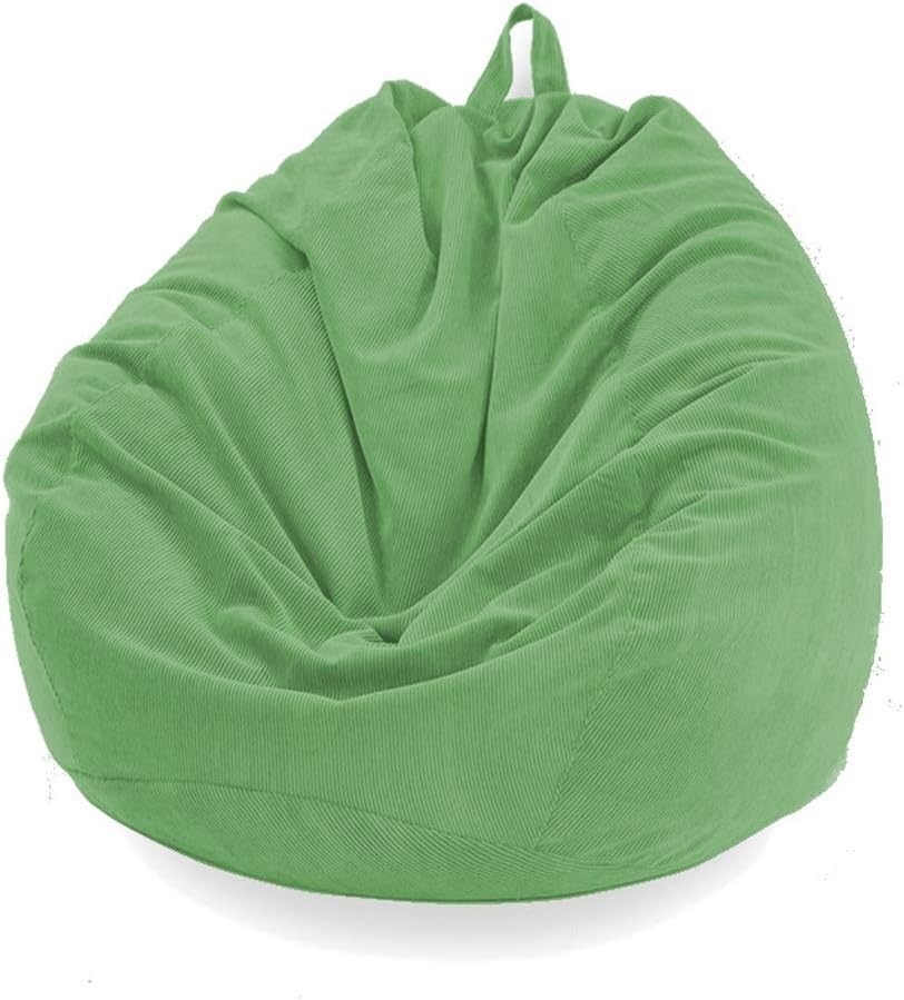 Corduroy Lazy Sofa Cover Bean Bag Chair Japanese Tatami unfilled Recliner seat Tatami Living Room Furniture Cover Puffy Sofa(Black)