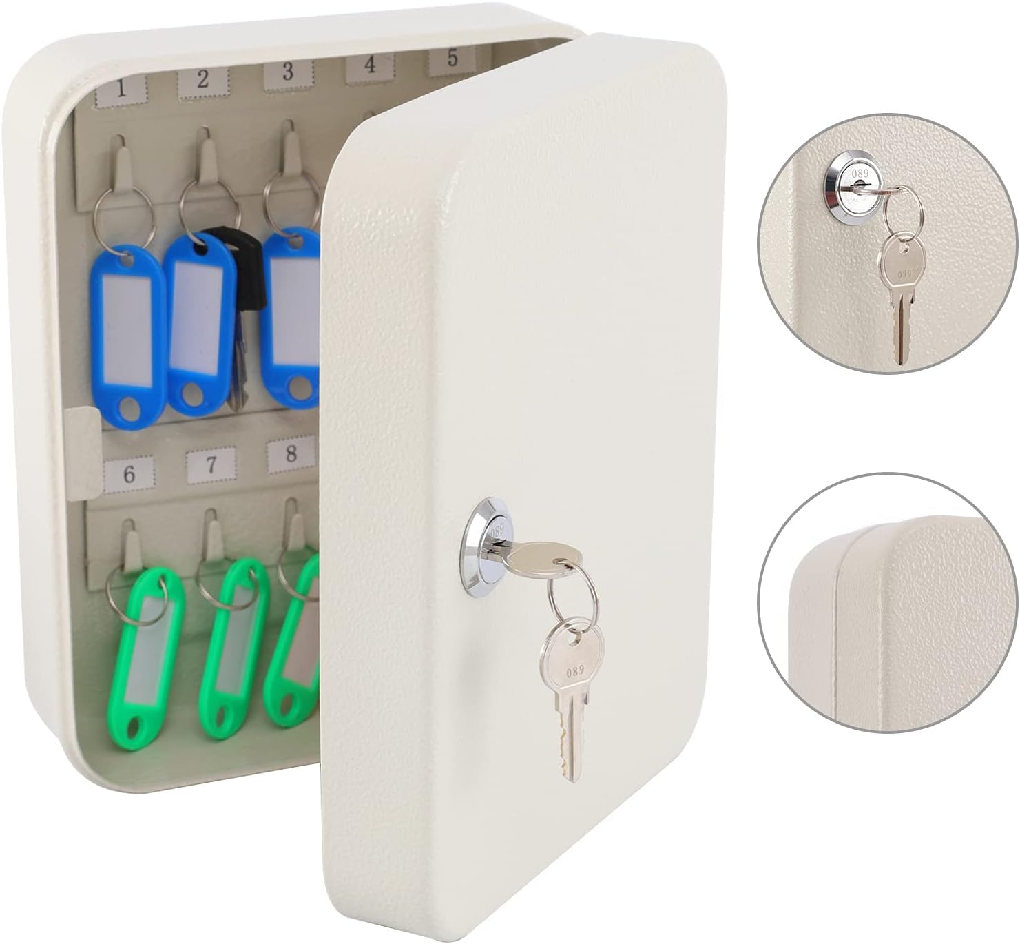 Key Boxes, Key Cabinet, Key Cabinet Wall Mount, Steel Materials Anti Scratch Practical Strong Storage Tools, Suitable For Property Managers, Car Dealers, Repair Shops(Single Box Without Key Tag)