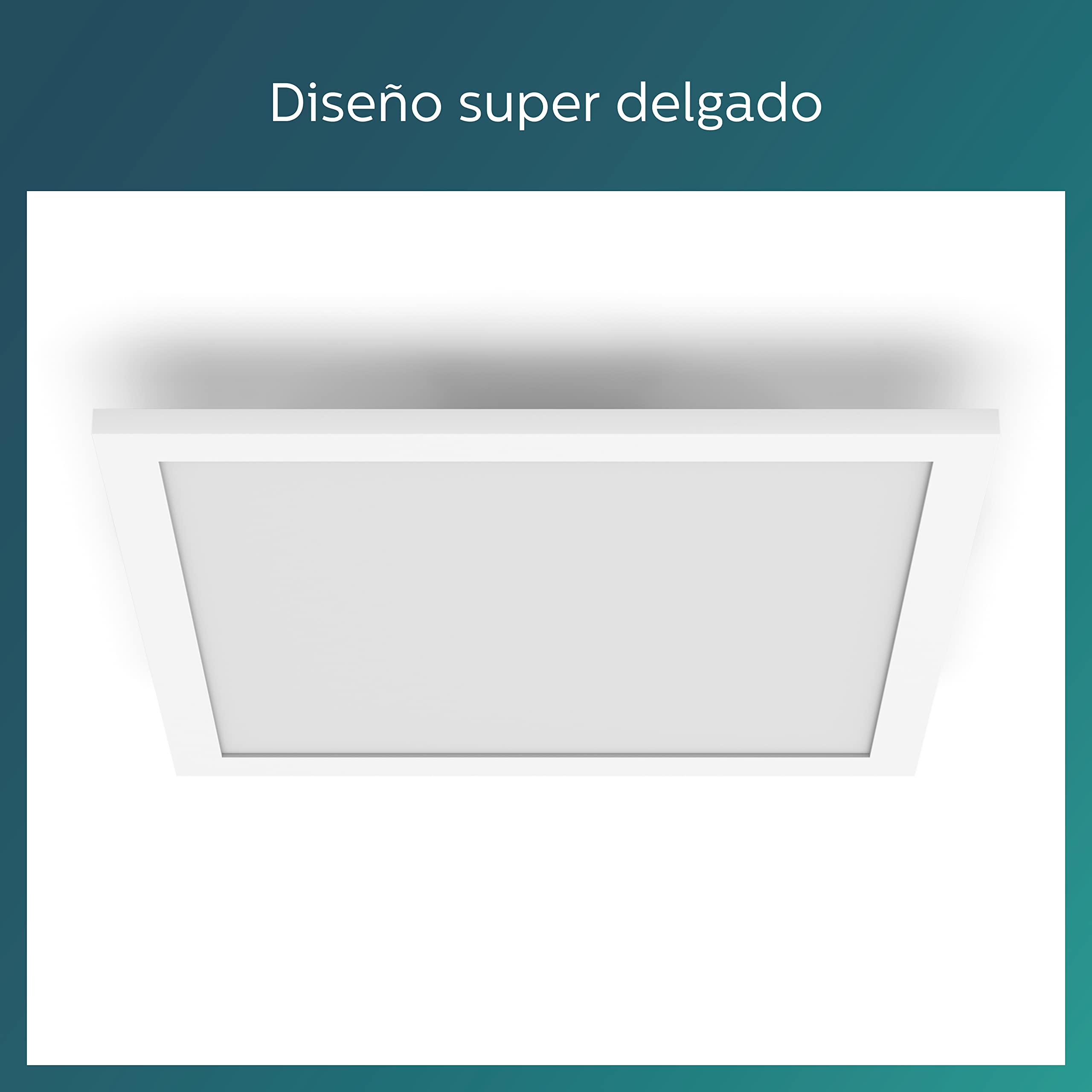 Philips - Plafón Philips Tuch Ceiling, lámpara LED de techo funcional, color blanco, luz blanca cálida regulable, 27K - 12W