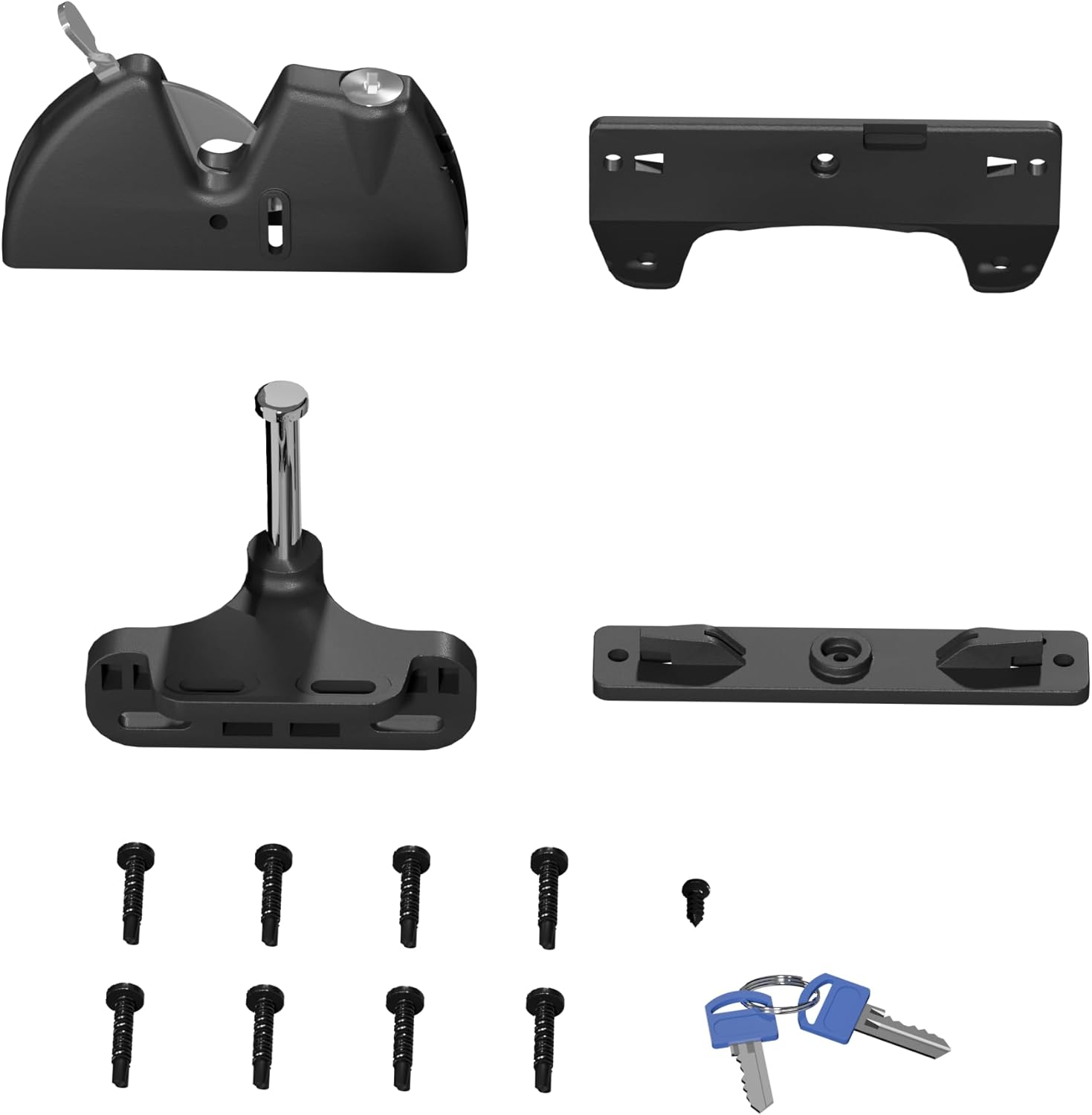 Key Lockable 2 Sided Gate Latch Key,Self Locking Gate Latch Gate Fence Lock for Outdoor Gates,Locking Gate Door Lock Fence Latch Gate Hardware for Metal,Wood,Vinyl Fence (1, Black)