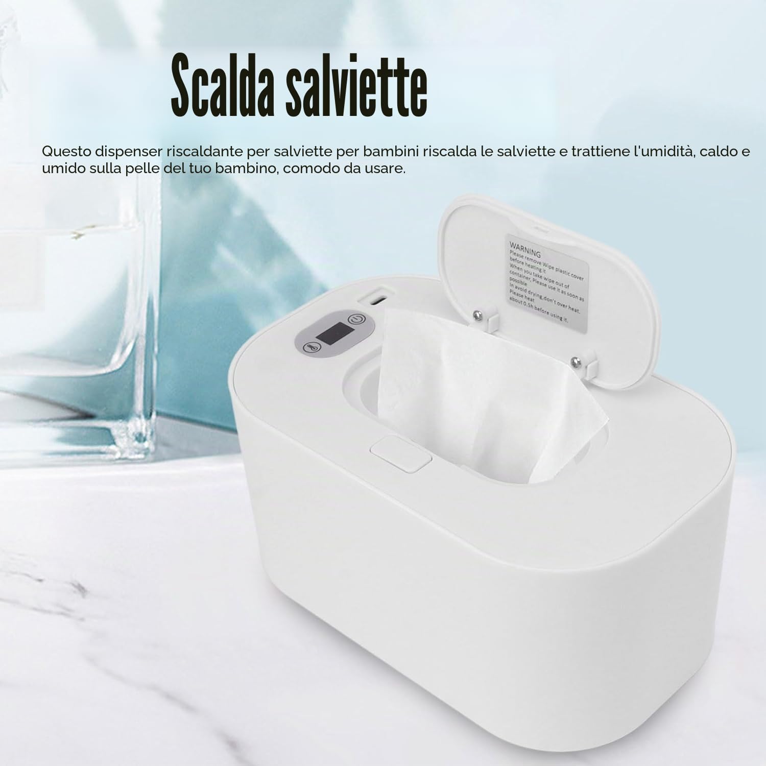 Scaldasalviette per bambini temperatura costante portatile regolazione dispenser caldo bianco