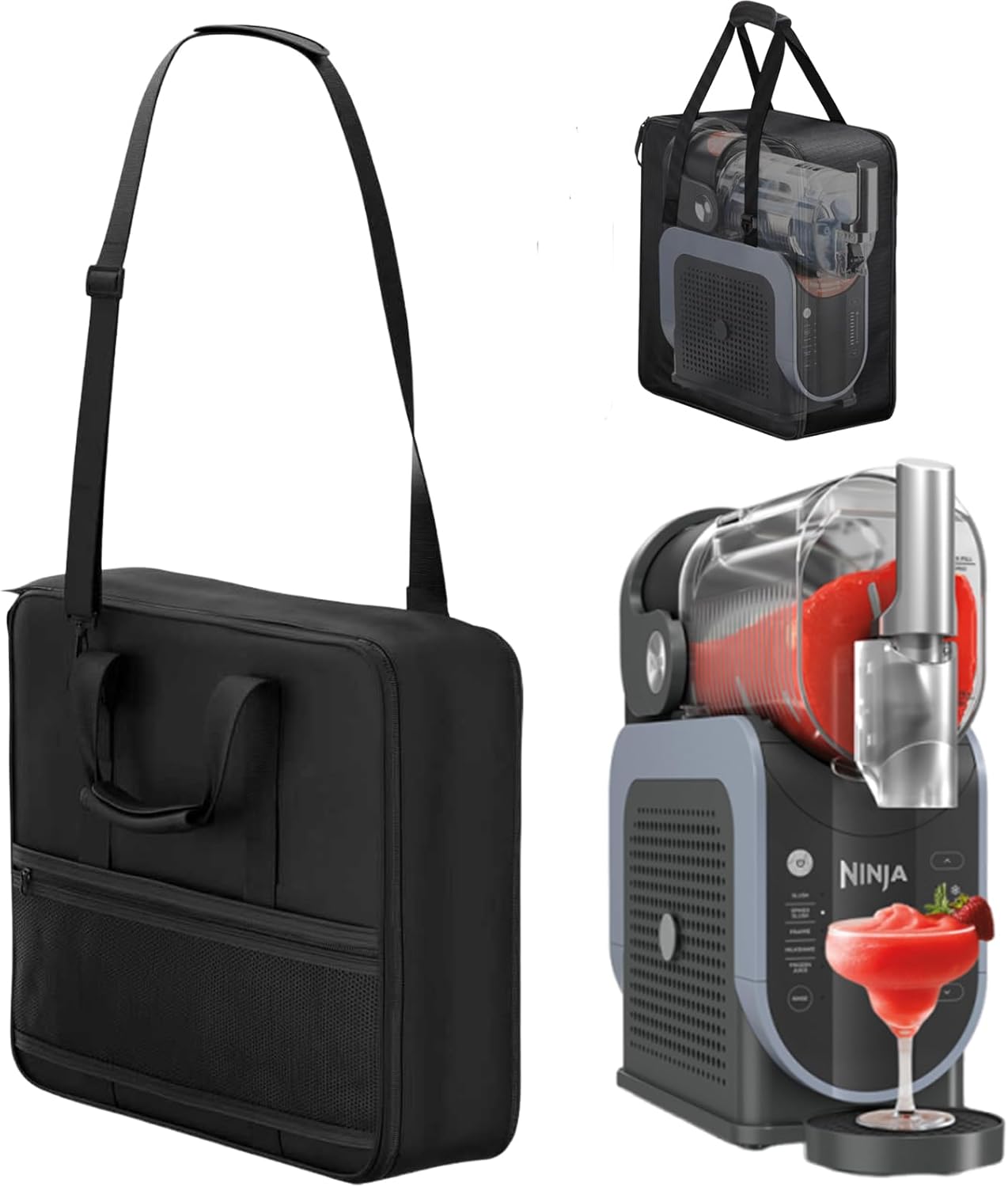 Carring Bag for Ninja Slushie Machine FS301,Portable Outdoor Slushie Machine Bag Travel Outdoor Carrier with Side-Opening Design and Large Slushie Accessories Carry Bag