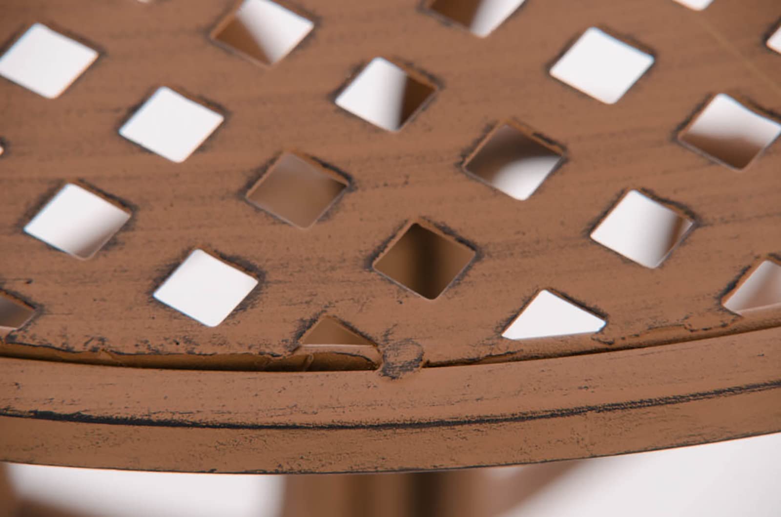 Table de Jardin Ronde AMANDA en Fer Forgé -Table de Bistrot de Style Nostalgique Hauteur 74 cm - Table de Terrasse Diamètre de 70 cm - Solide et Résistante Idéale pour Votre Jardin - Couleur:, Couleur:marron antique