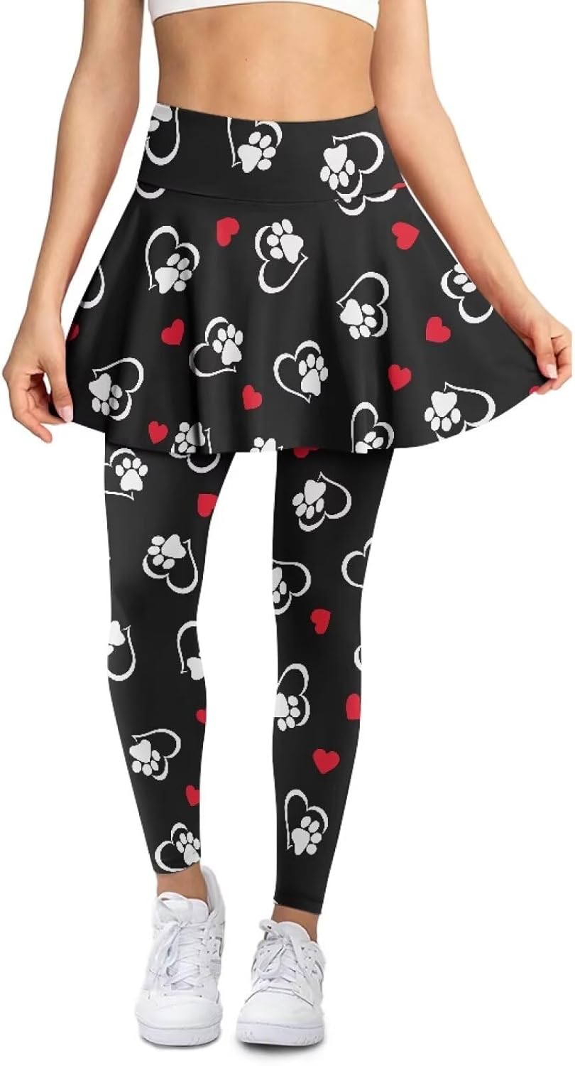 Womens Skirted Leggings Athletic Tennis Skirts Golf Skorts with Pockets Comfortable Capris Yoga Clothing XS-3XL