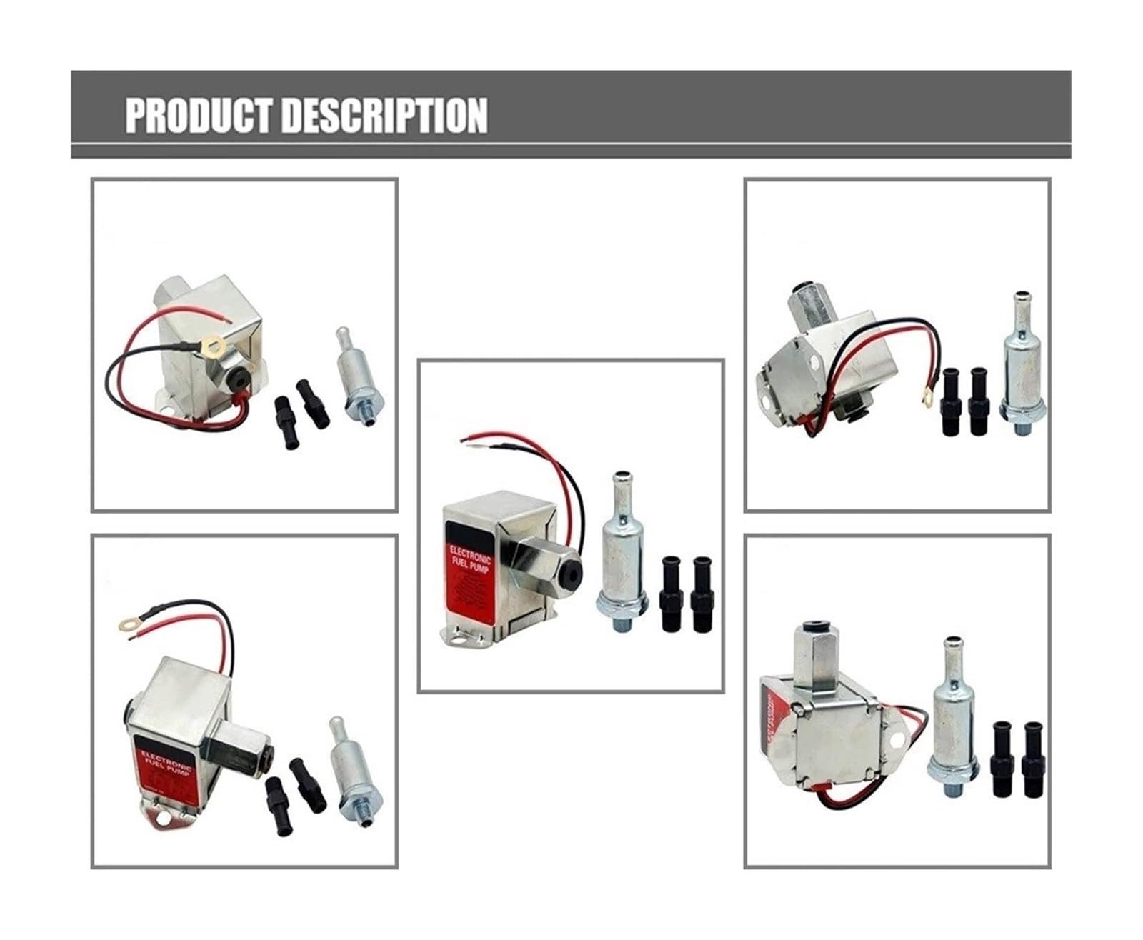 Per Carburatore Per 40104 40105 40106 40107 12V Etichetta Rossa Pompa Carburante A Bassa Pressione Pompe Alimentazione Pompa trasferimento carburante(B 40106-12V)