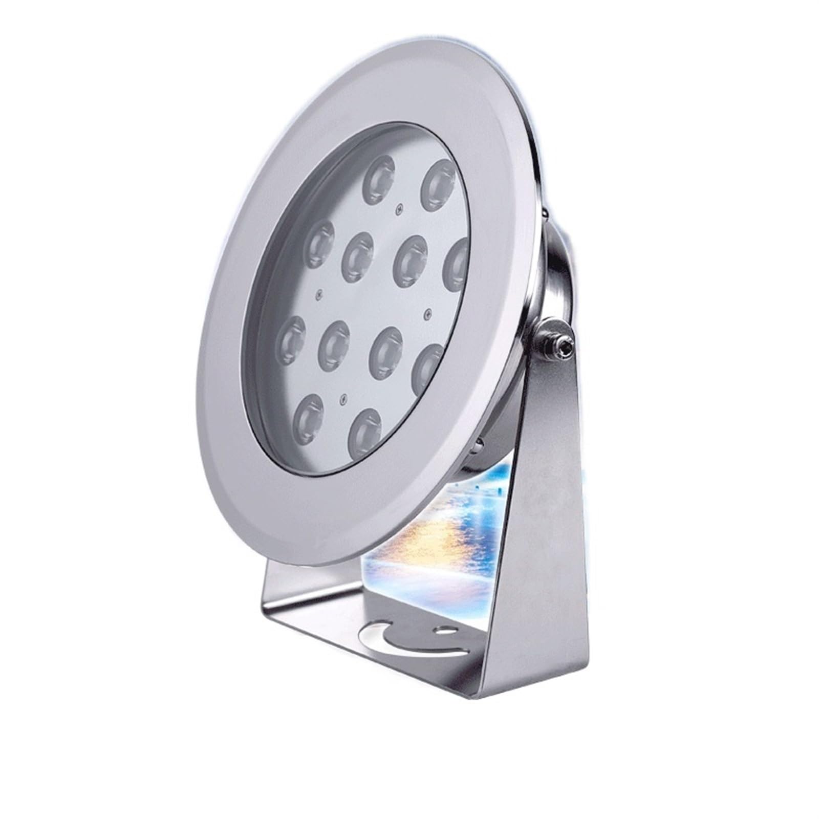 DIGNIFE Pool Lights, LED Colorful Stainless Steel Underwater Fountain Spotlight Swimming Pool Lighting RGB Landscape Floodlight(Bianco,25W)