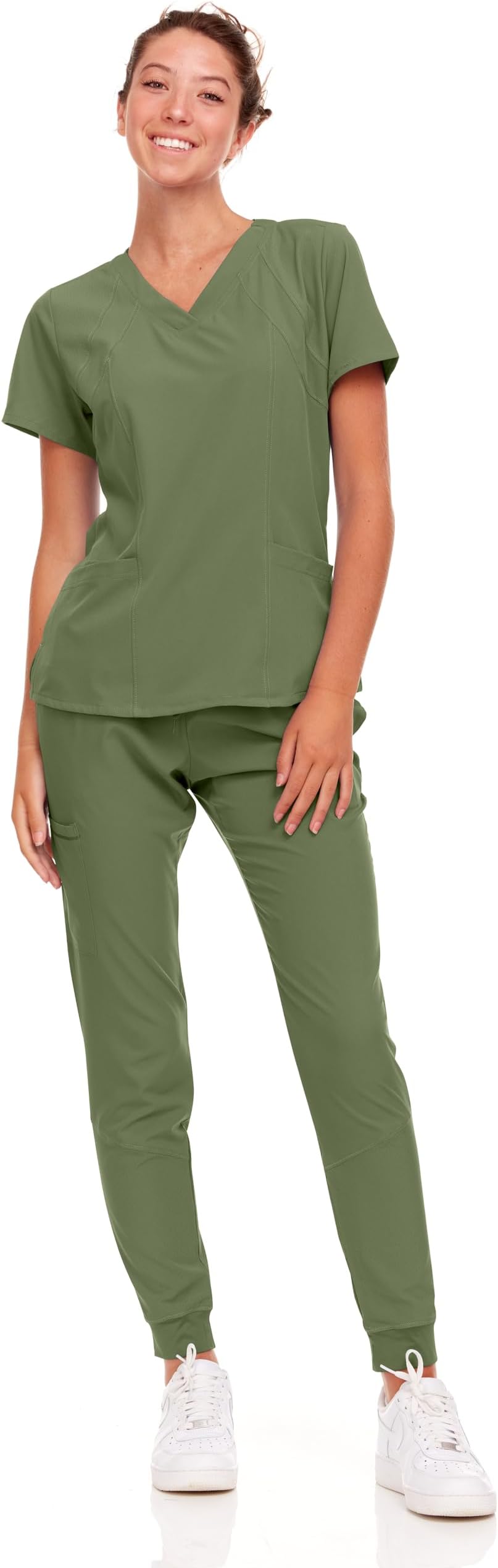 Womens Cool Stretch Jogger Scrub Set with Regular and Petite Sizes