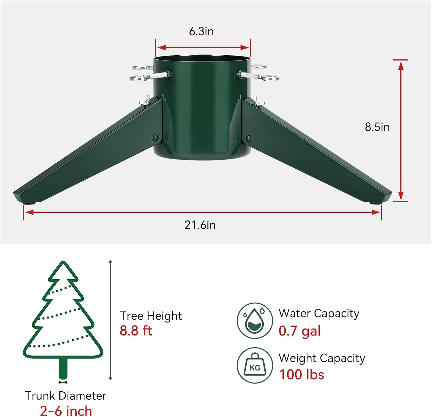 Metal Christmas Tree Stand for Real Trees, Xmas Tree Base Stand Replacement