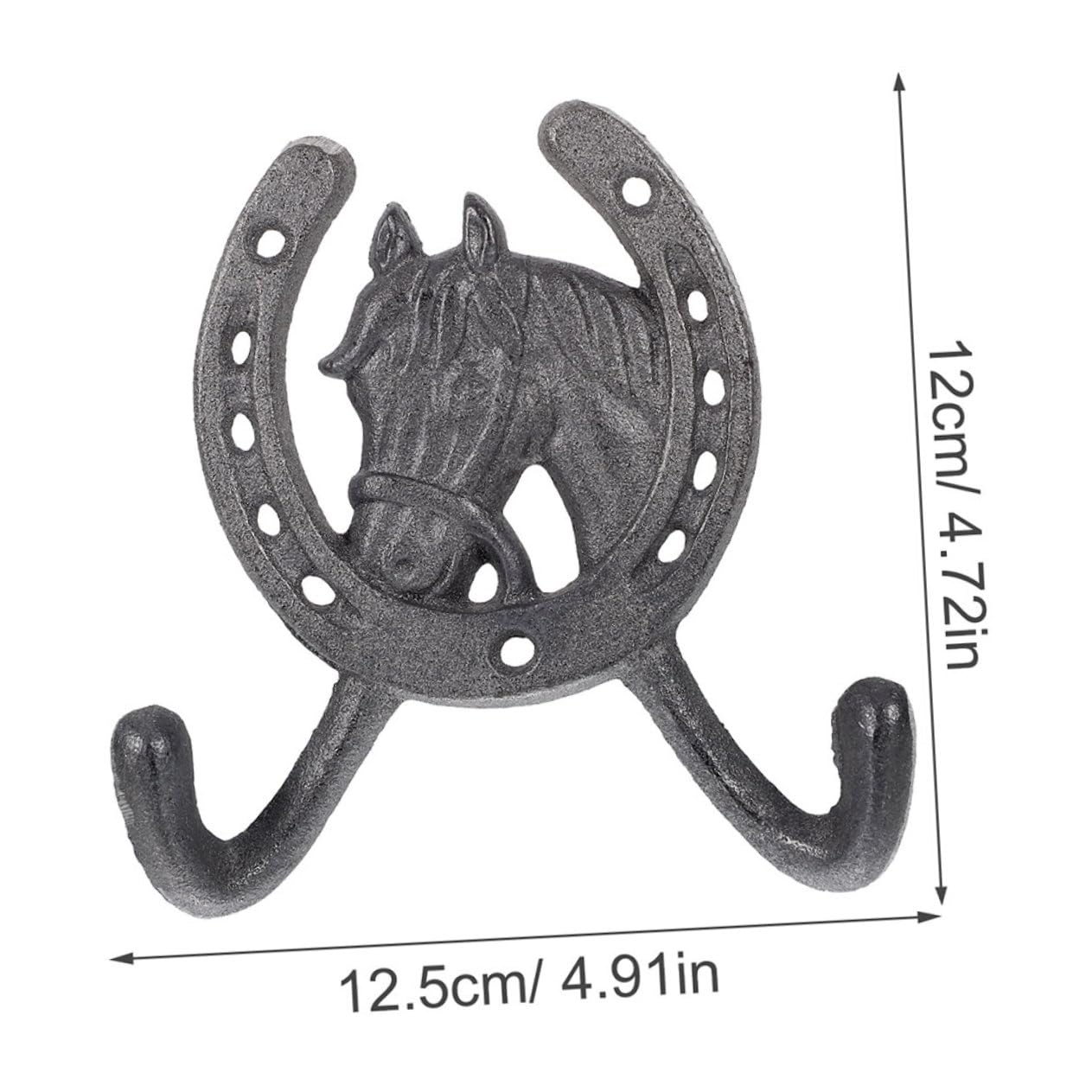 Ganchos de Pared de Hierro en Forma Herradura, 4 Piezas