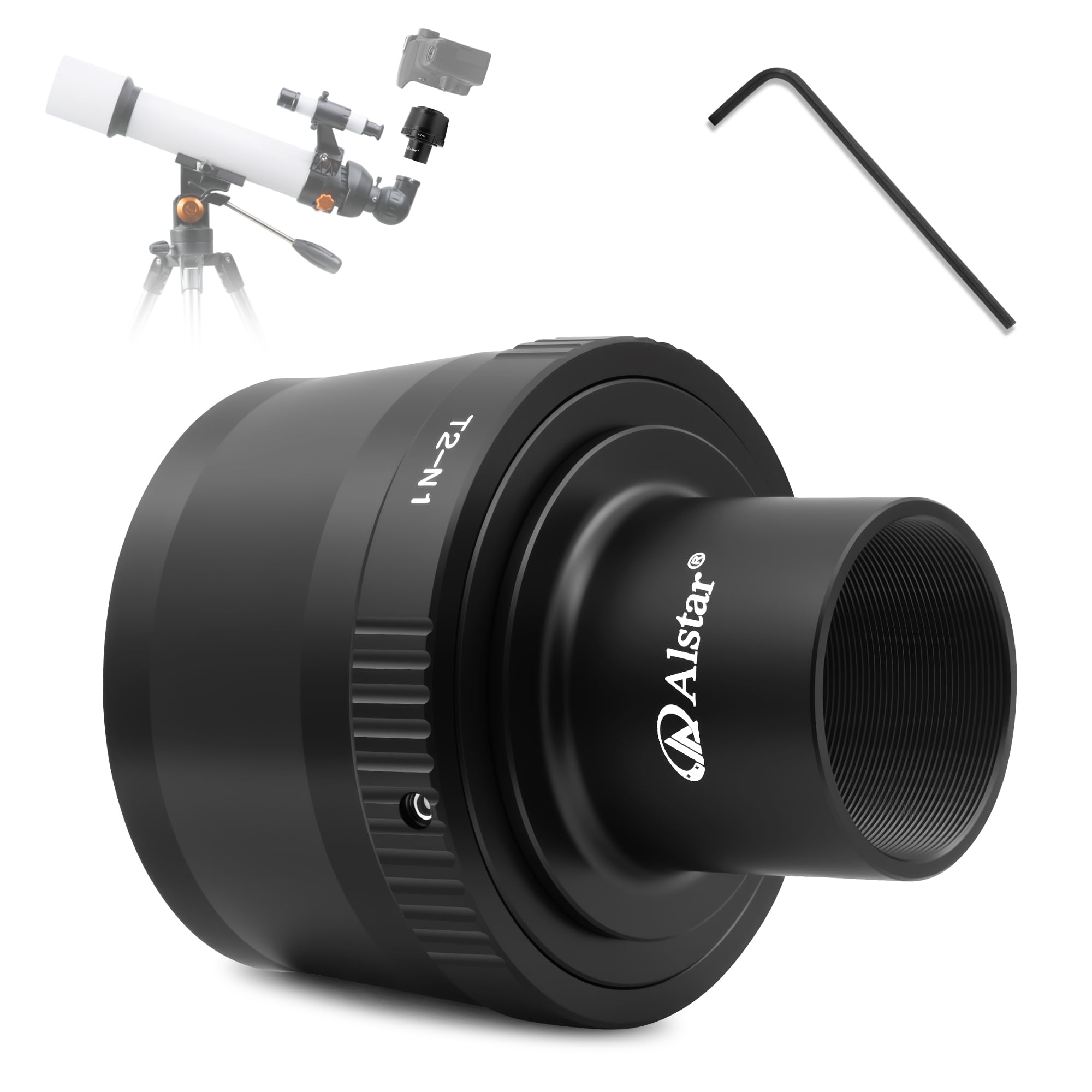 Alstar Telescope Camera Adapter for Nikon 1 Series Cameras, T Mount Telescope Photo Adapter Include Nikon 1 T2 N1 Lens and T Adapter, 1.25 Inch