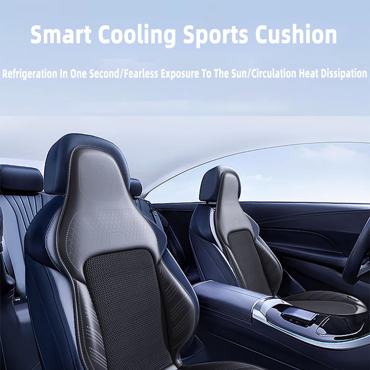2023 Cojín de Asiento de refrigeración con purificación de Aire, sensación Corporal cómoda a 15 °C, Masaje de vibración Inteligente, 3 velocidades, protección contra sobrecalentamiento-Red