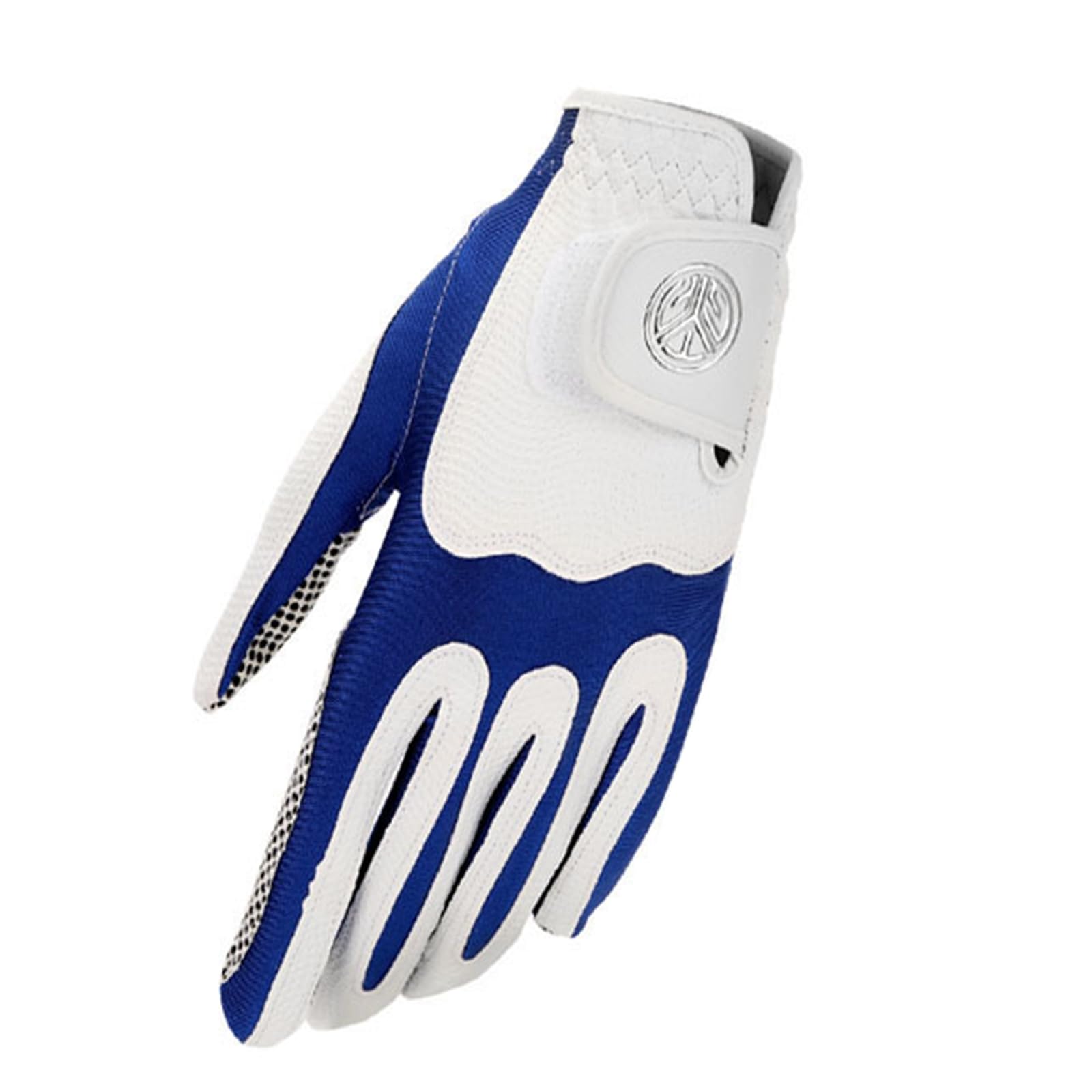 Gants de Golf pour Hommes en Silicone à Paume Unique Gauche Droite Anti-dérapant Gant Respirant en Cuir PU Confortable pour Cadeau de Golfeur 1 Pcs,Blue Left,24(Length18.5cm)