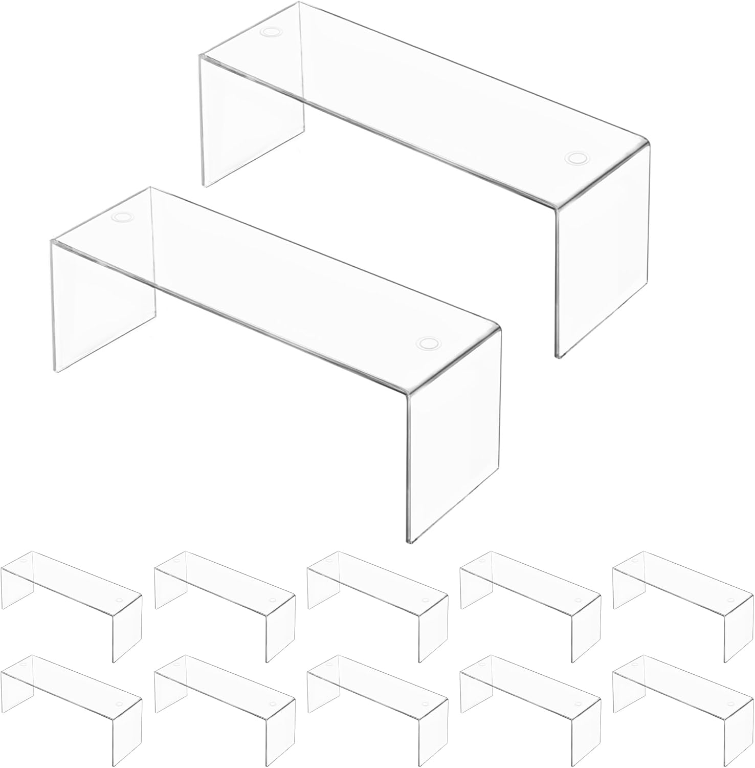12 Pack Large Acrylic Risers Display Stands,Perfume Organizer Stand, Clear Acrylic Shelf for Show Decor Display, Toys, Cupcake and More(12.4 x 4 x 4.6 inches) 12 Pack Large Acrylic Risers Display Stands,Perfume Organizer Stand, Clear Acrylic Shelf for Show Decor Display, Toys, Cupcake and More(12.4 x 4 x 4.6 inches)