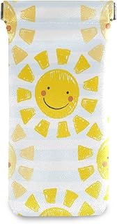 HUSSRITY Eyeglasses Case Cute Baby Sun Sunglasses Pouch Soft PU Leather Squeeze Top Eyeglass Holder Portable Glasses Case For Women Men