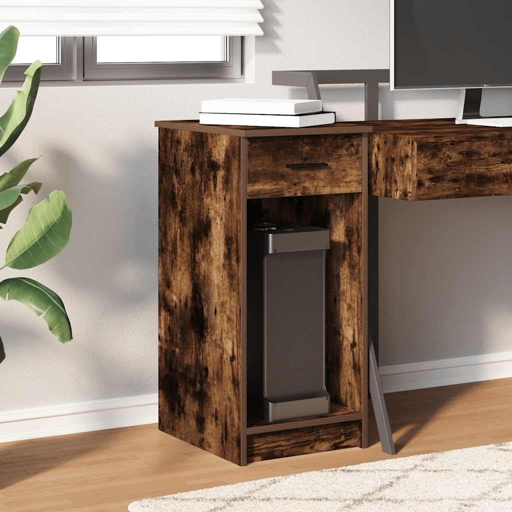 Armadio per computer con cassetto affumicatura 35 x 45 x 77 cm, versatile armadio PC in legno per casa e soggiorno, robusto computer desk mobili
