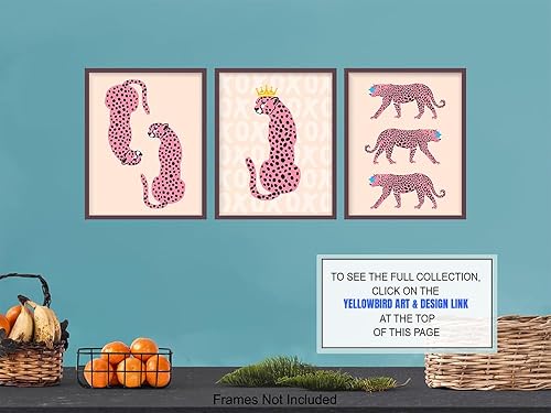 Miniatura 7 de Retro style Cheetah Wall Art - Cheetah Print Boho-chic Living room Wall Decor Aesthetic - Trendy Funky VSCO Room Decor - Minimalist Poster Set -